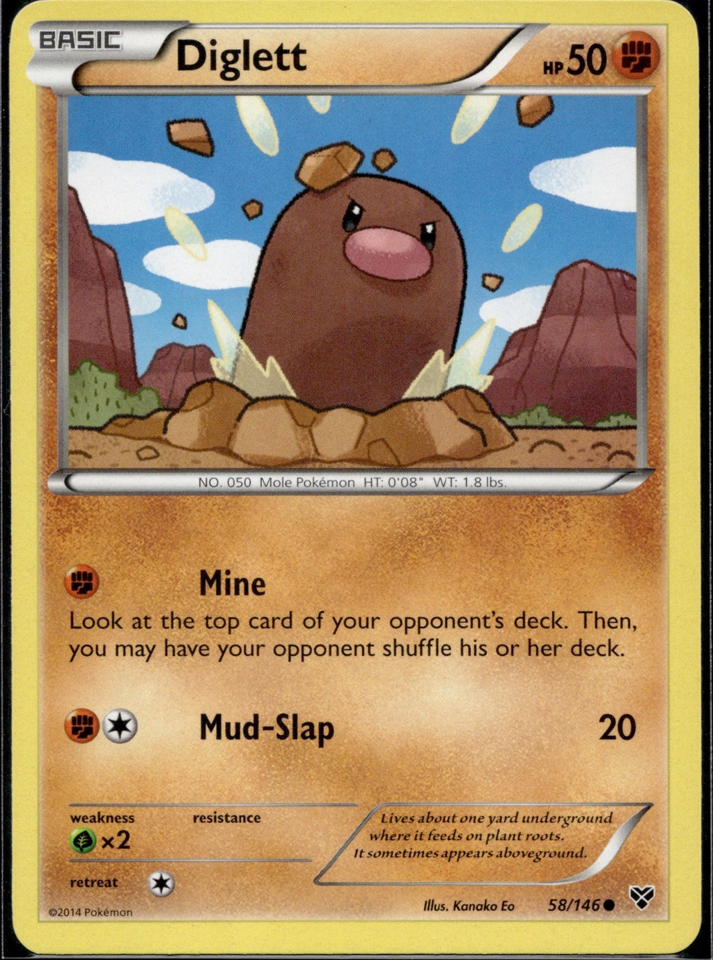 Diglett 58/146 XY XY Pokemon Lightly Played