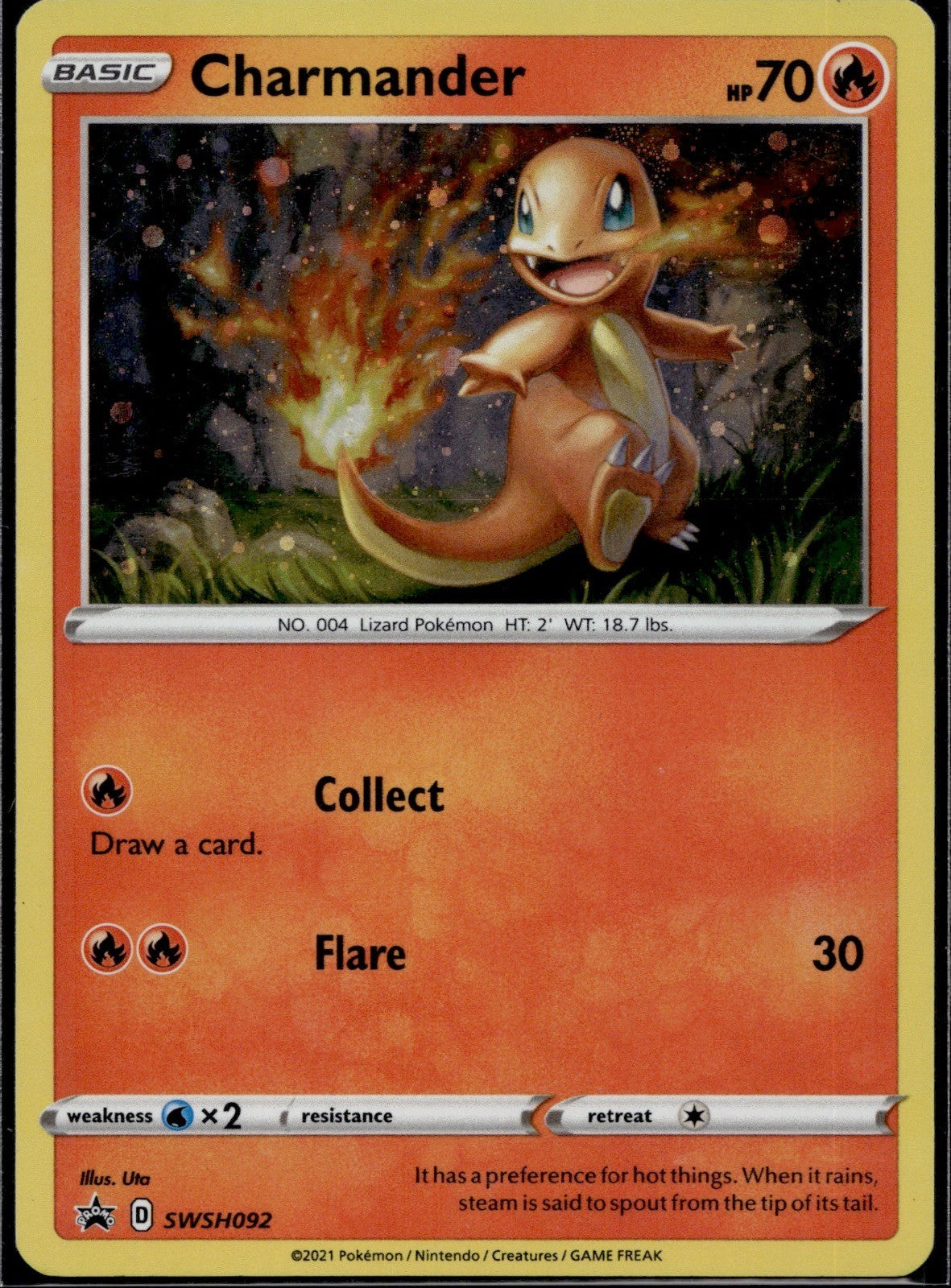 Charmander SWSH092 SWSD Sword & Shield Promo Pokemon Holo Lightly Played