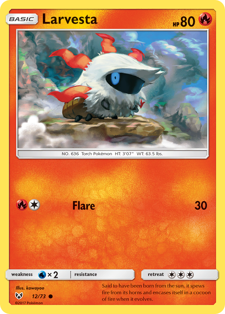 Larvesta 12/73 SLG Shining Legends Pokemon Lightly Played
