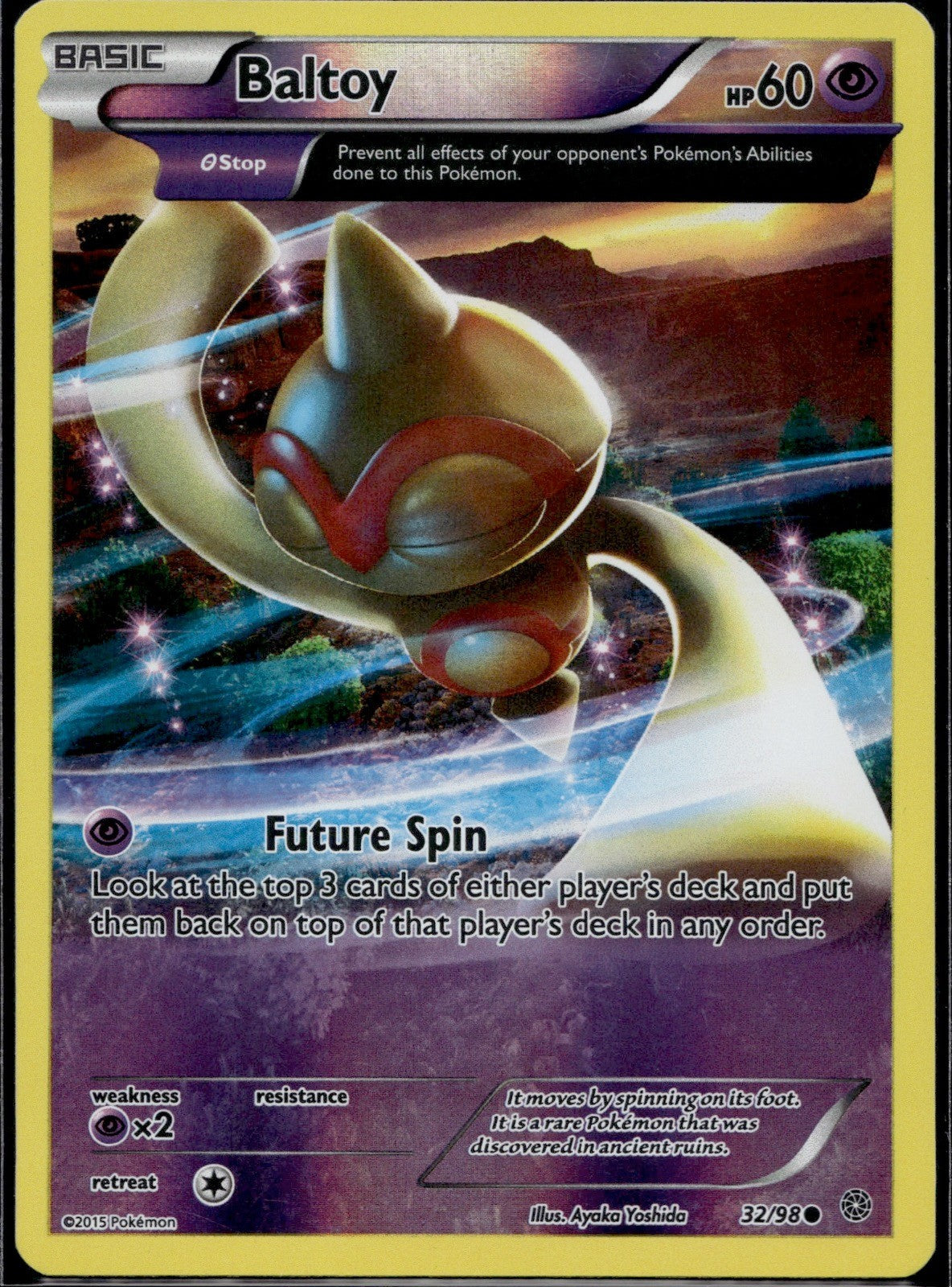 Baltoy 32/98 AOR Ancient Origins Pokemon Reverse Holo Lightly Played