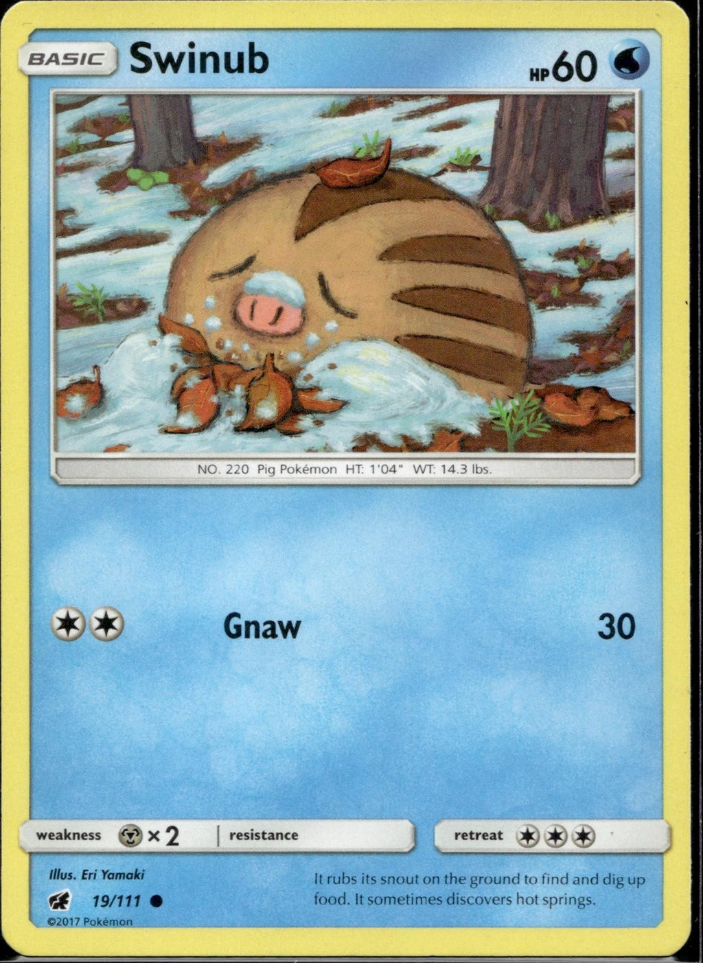 Swinub 19/111 CIN Crimson Invasion Pokemon Lightly Played