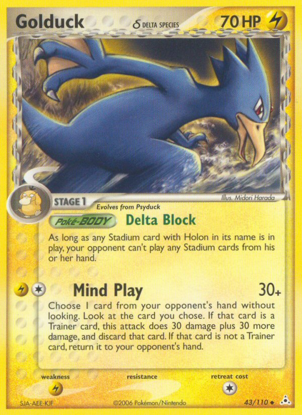 Golduck 43/110 HP Holon Phantoms Pokemon Lightly Played