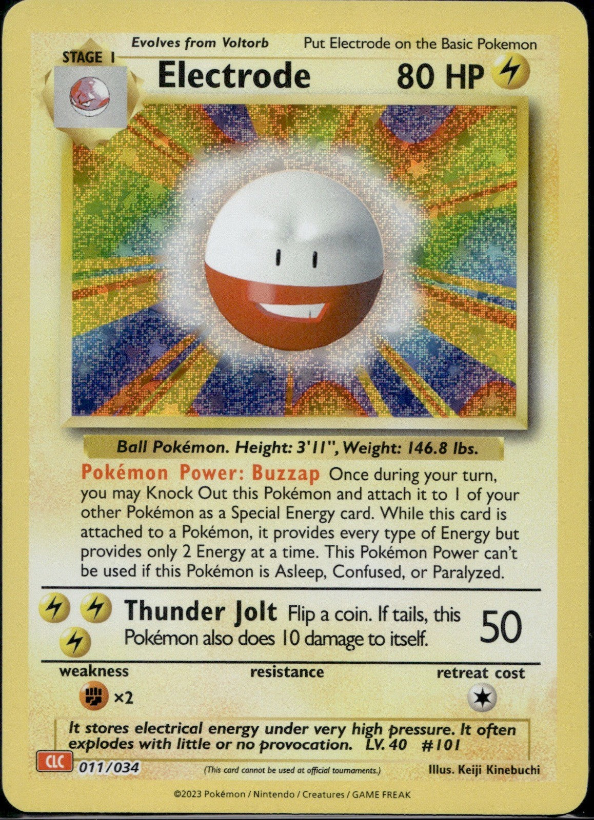 Electrode 011/034 CL Trading Card Game Classic Pokemon Holo Near Mint