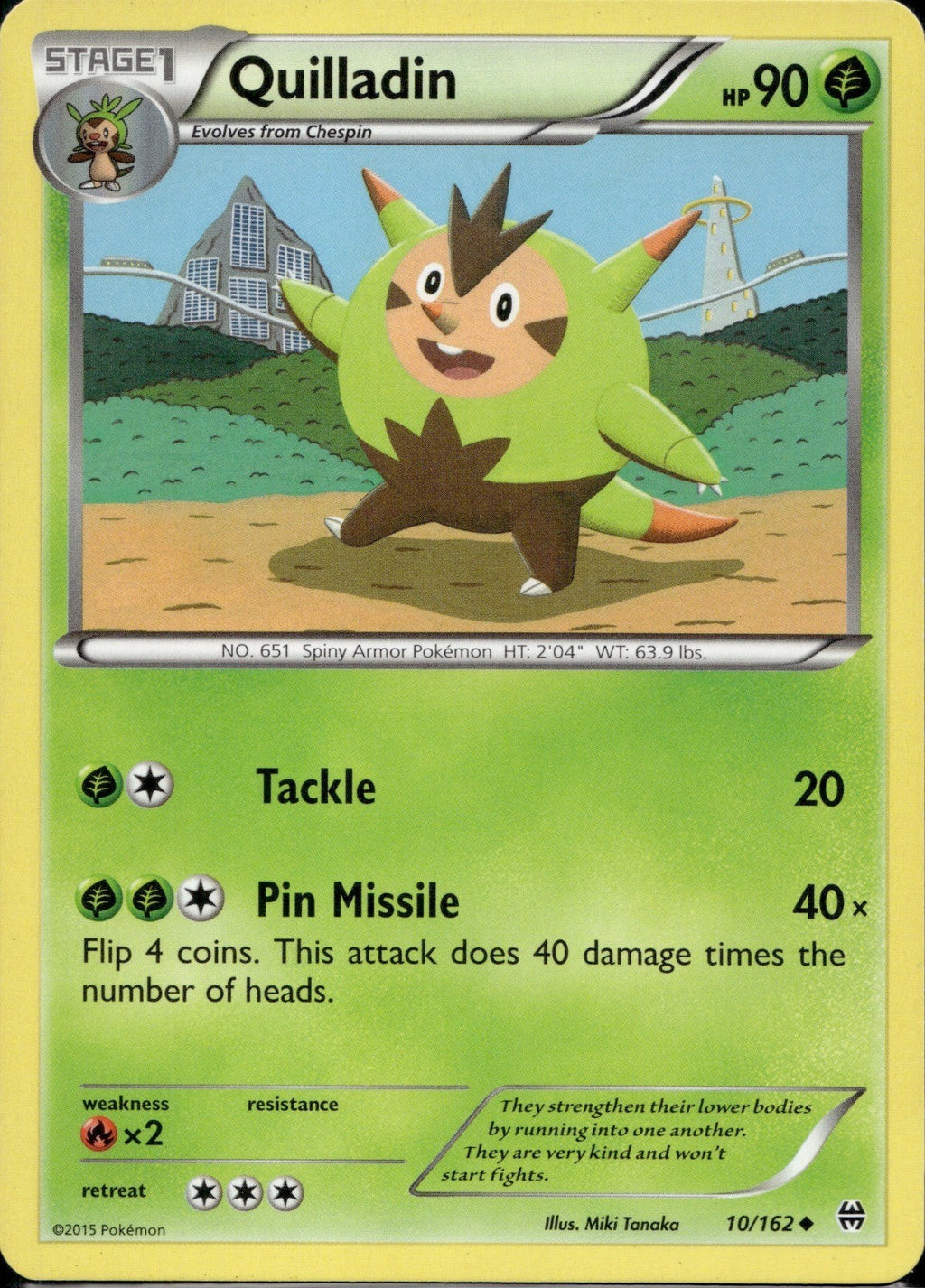 Quilladin 10/162 BKT BREAKthrough Pokemon Lightly Played
