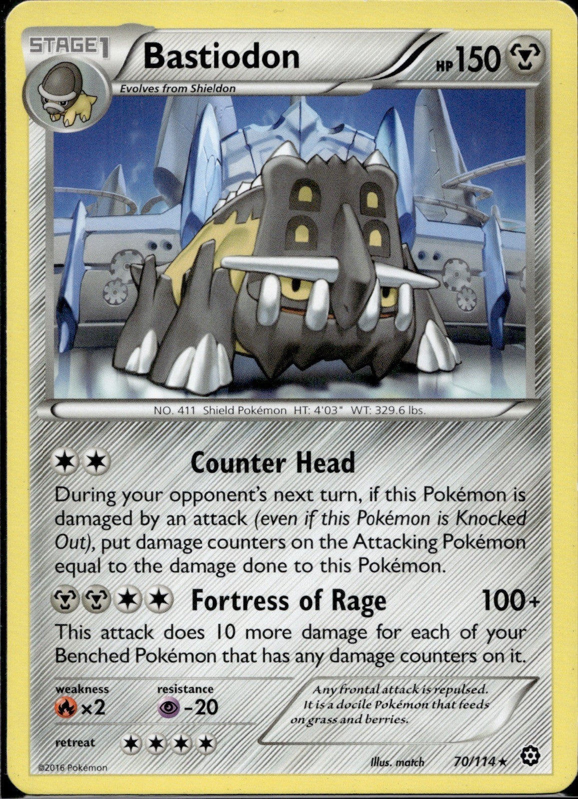 Bastiodon 70/114 STS Steam Siege Pokemon Lightly Played