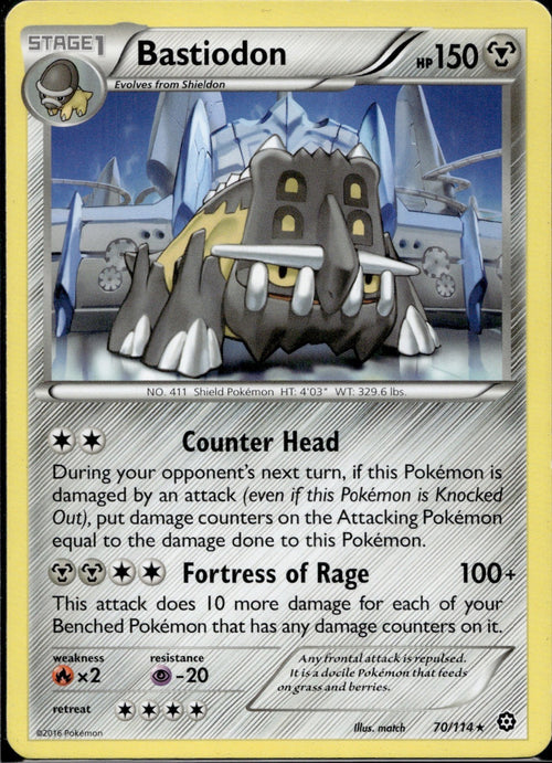 Bastiodon 70/114 STS Steam Siege Pokemon Lightly Played