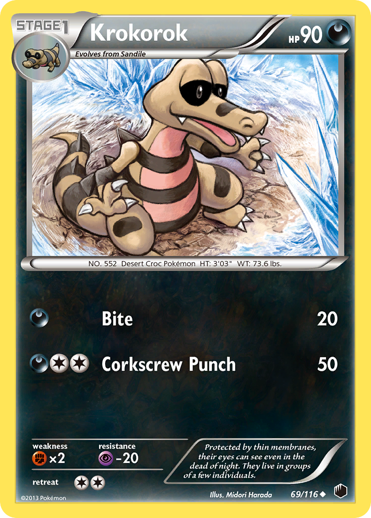 Krokorok 69/116 PLF Plasma Freeze Pokemon Lightly Played