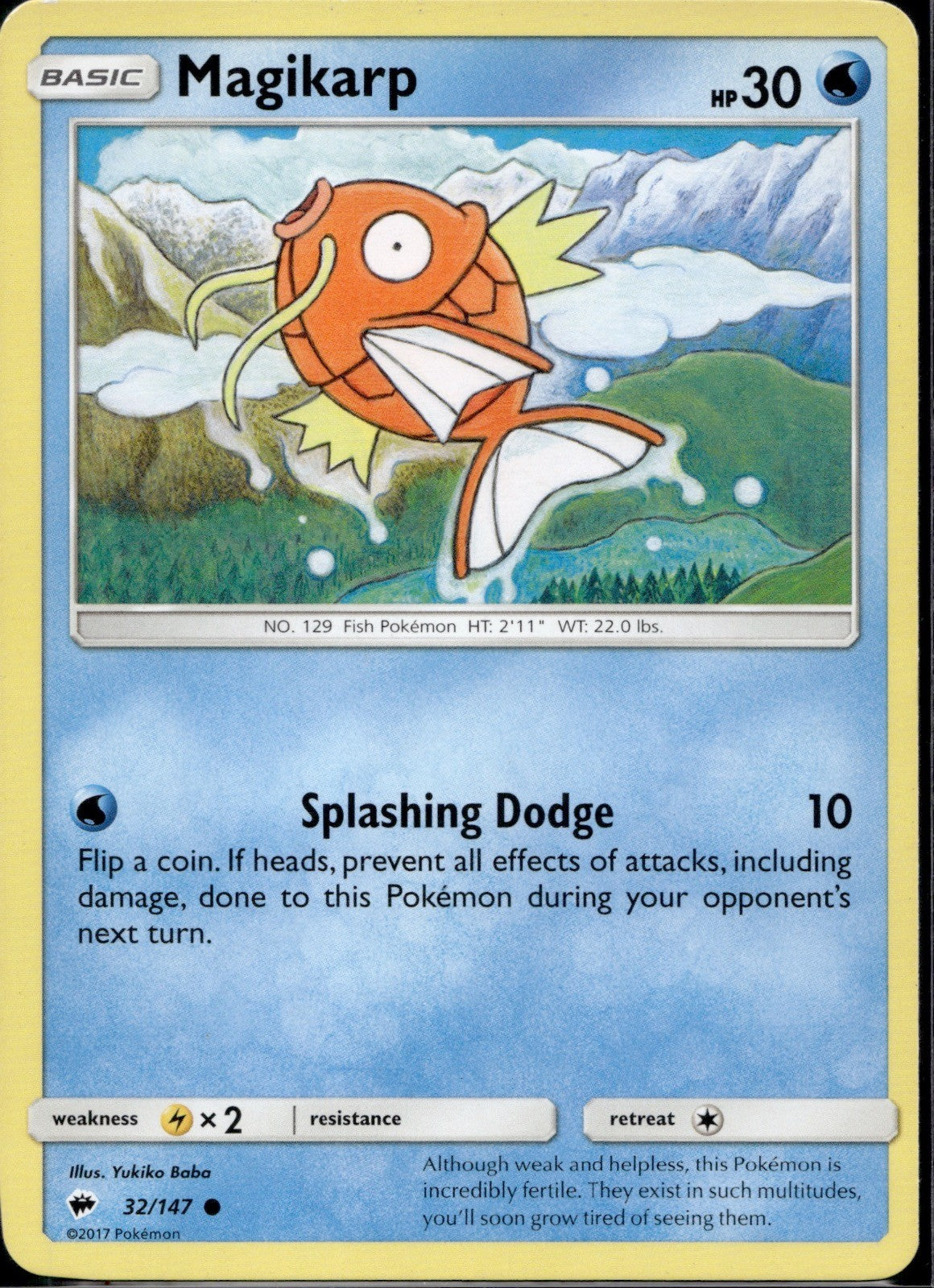 Magikarp 32/147 BUS Burning Shadows Pokemon Lightly Played