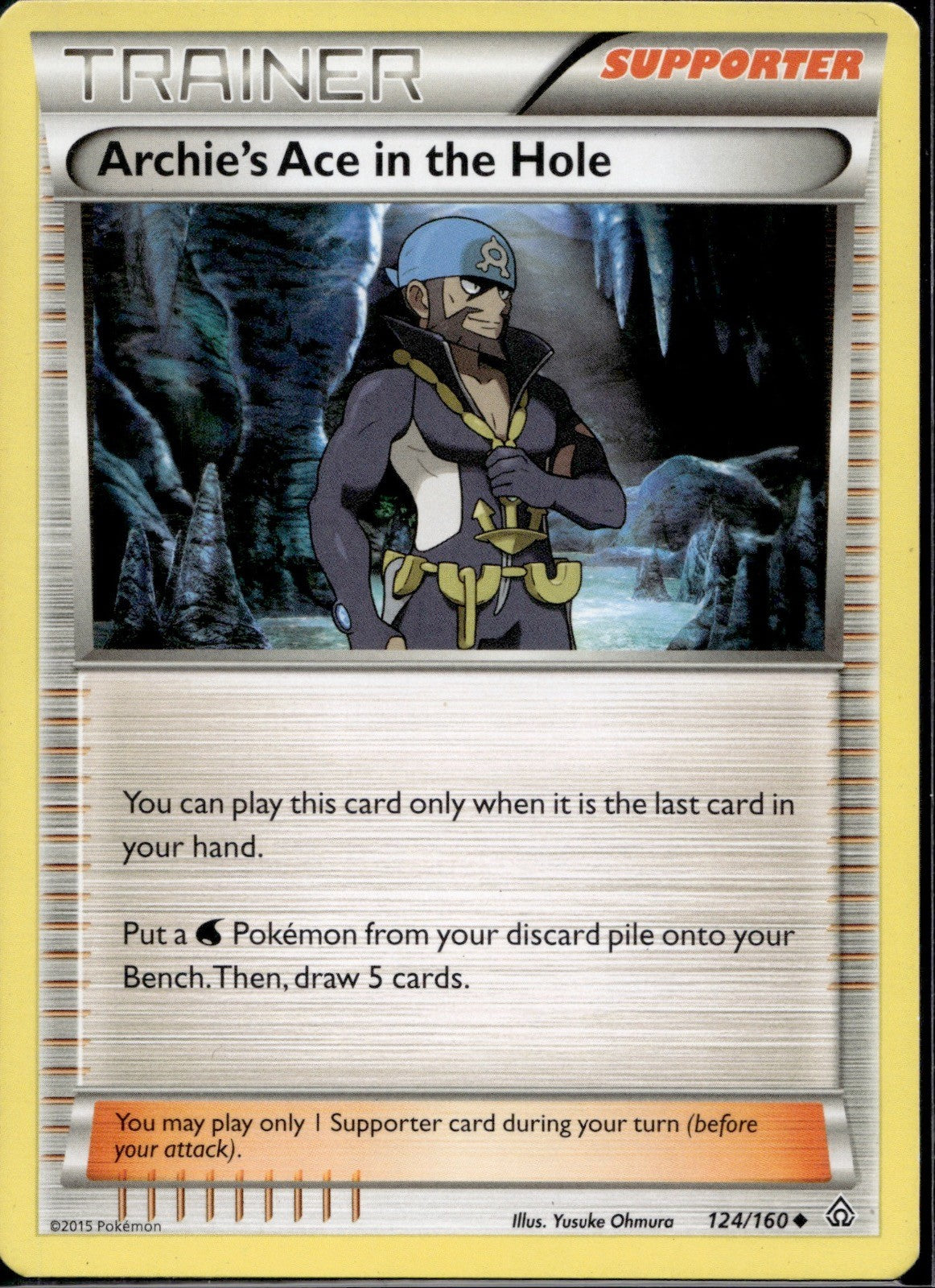Archie's Ace in the Hole 124/160 PRC Primal Clash Pokemon Lightly Played