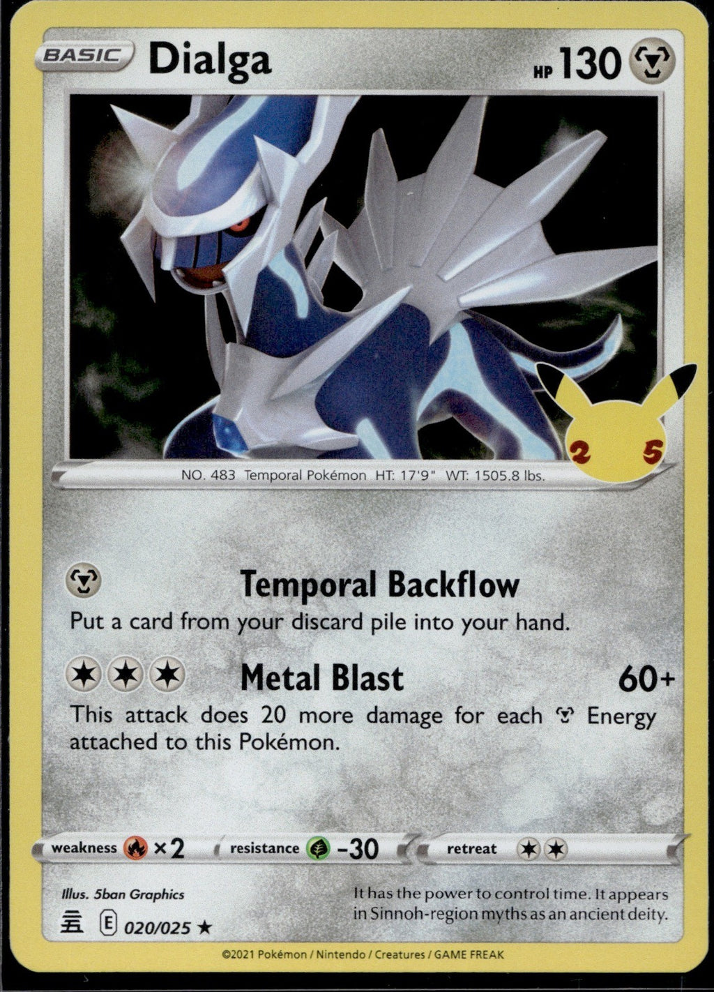 Dialga 020/025 CEL Celebrations Pokemon Holo Near Mint