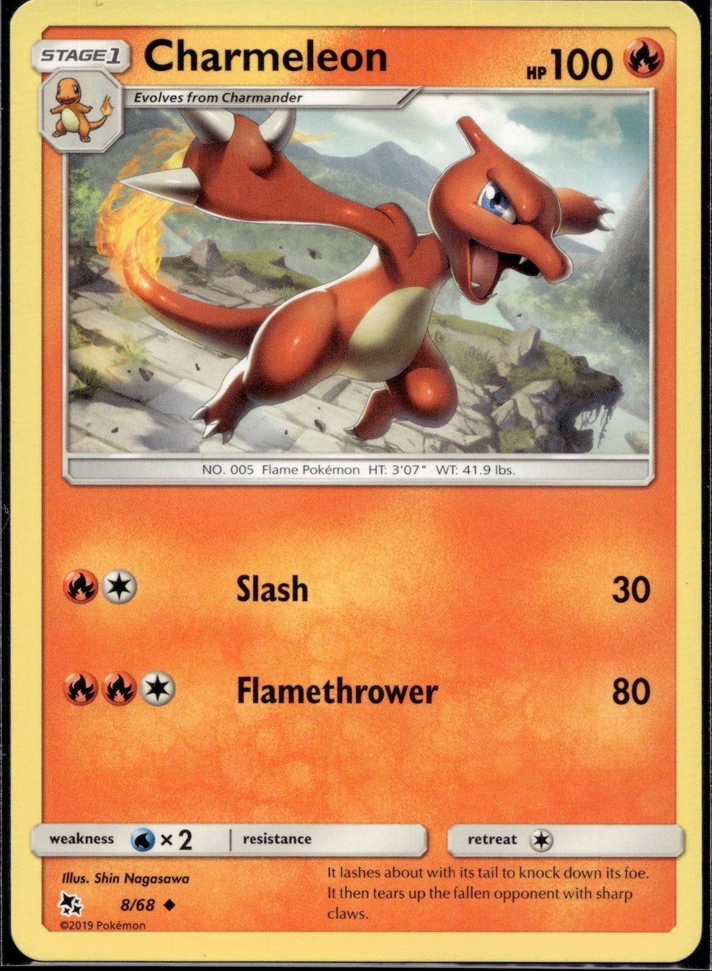 Charmeleon 8/68 HIF Hidden Fates Pokemon Near Mint