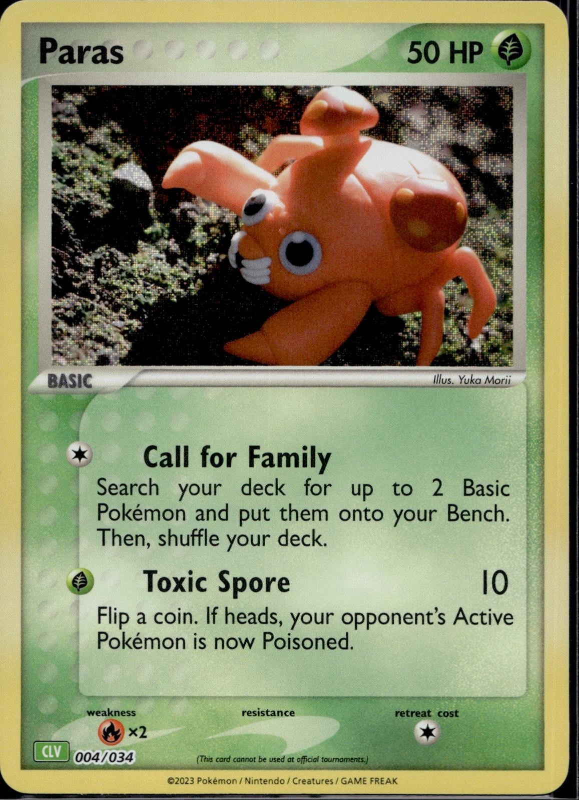 Paras 004/034 CL Trading Card Game Classic Pokemon Holo Near Mint