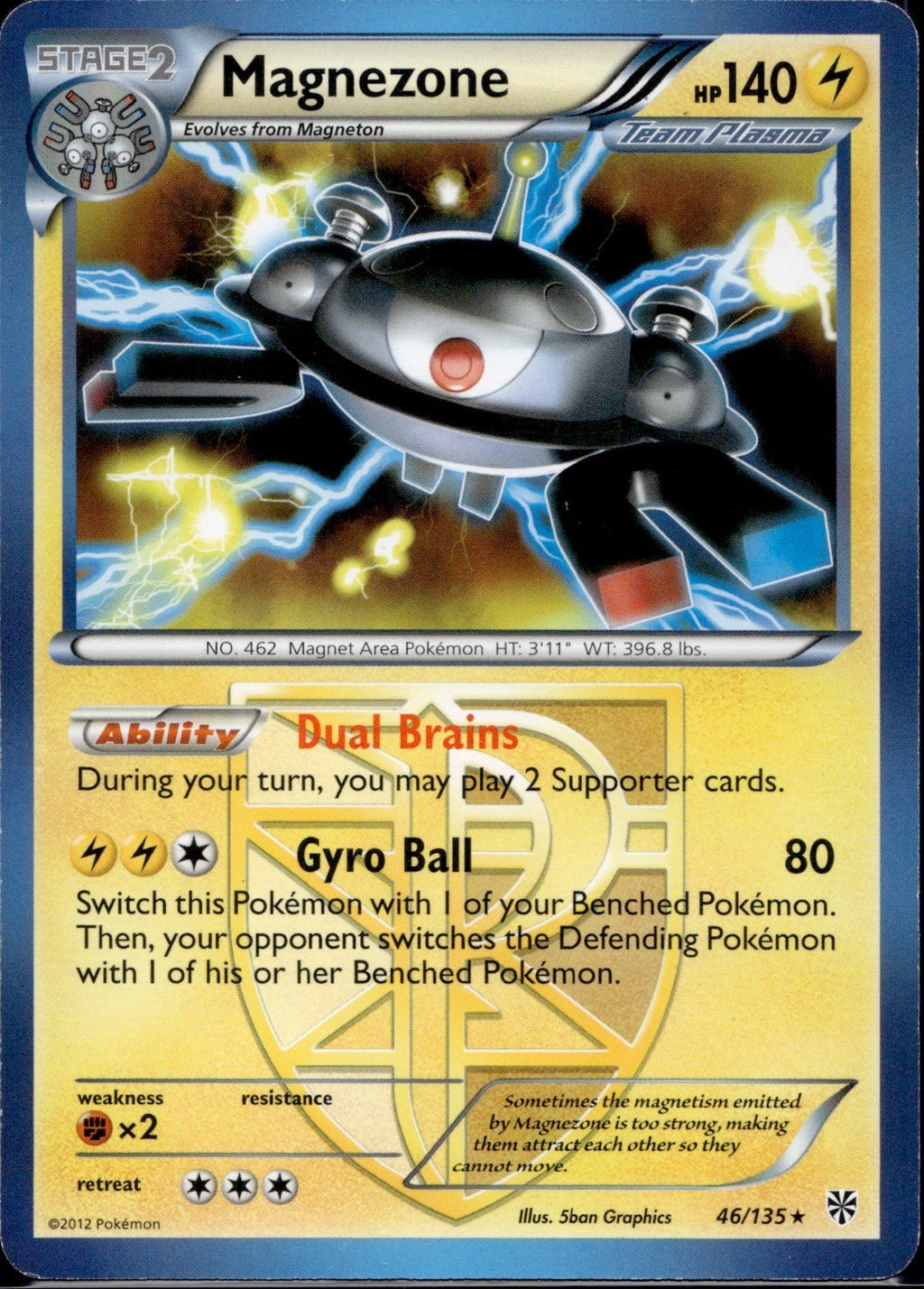 Magnezone 46/135 PLS Plasma Storm Pokemon Holo Lightly Played
