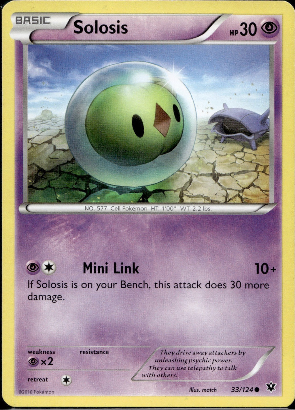 Solosis 33/124 FCO Fates Collide Pokemon Lightly Played