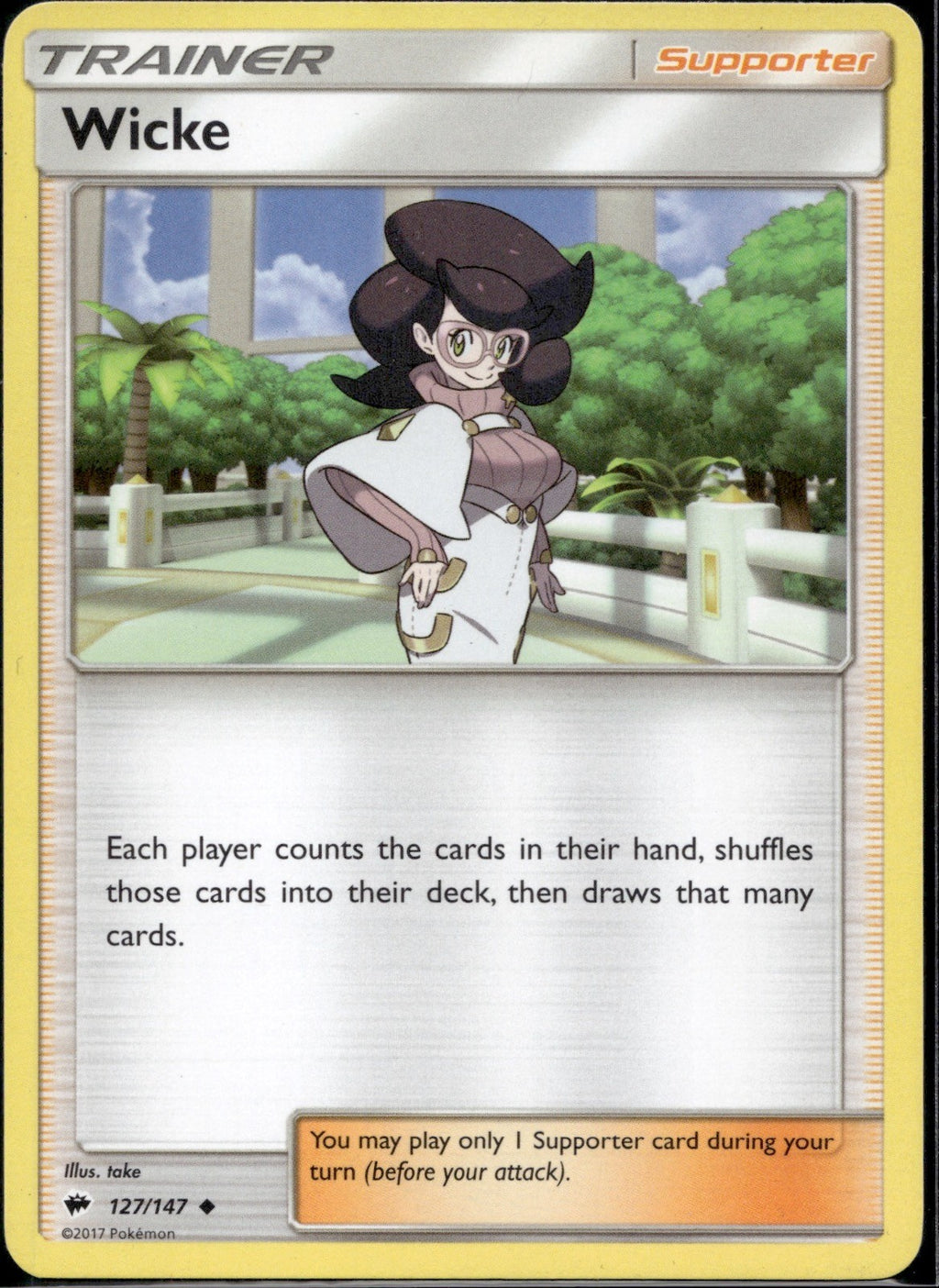 Wicke 127/147 BUS Burning Shadows Pokemon Lightly Played