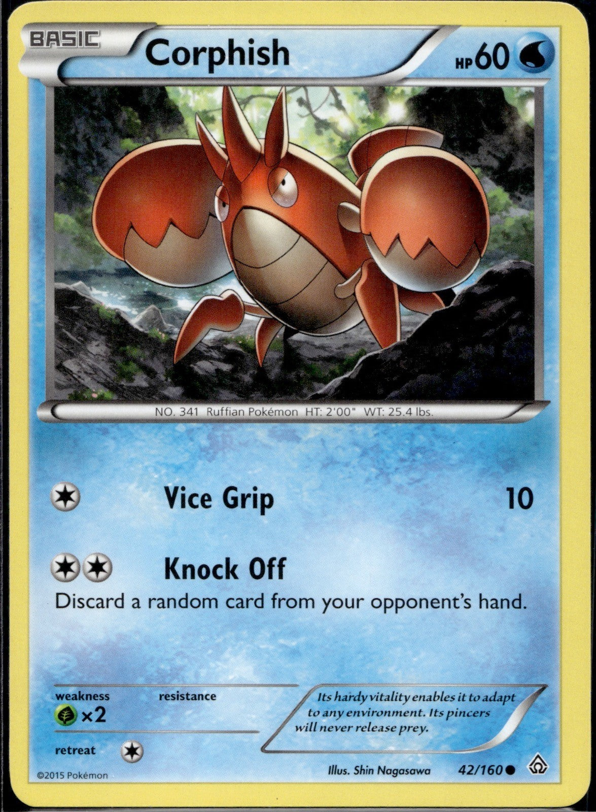 Corphish 42/160 PRC Primal Clash Pokemon Lightly Played