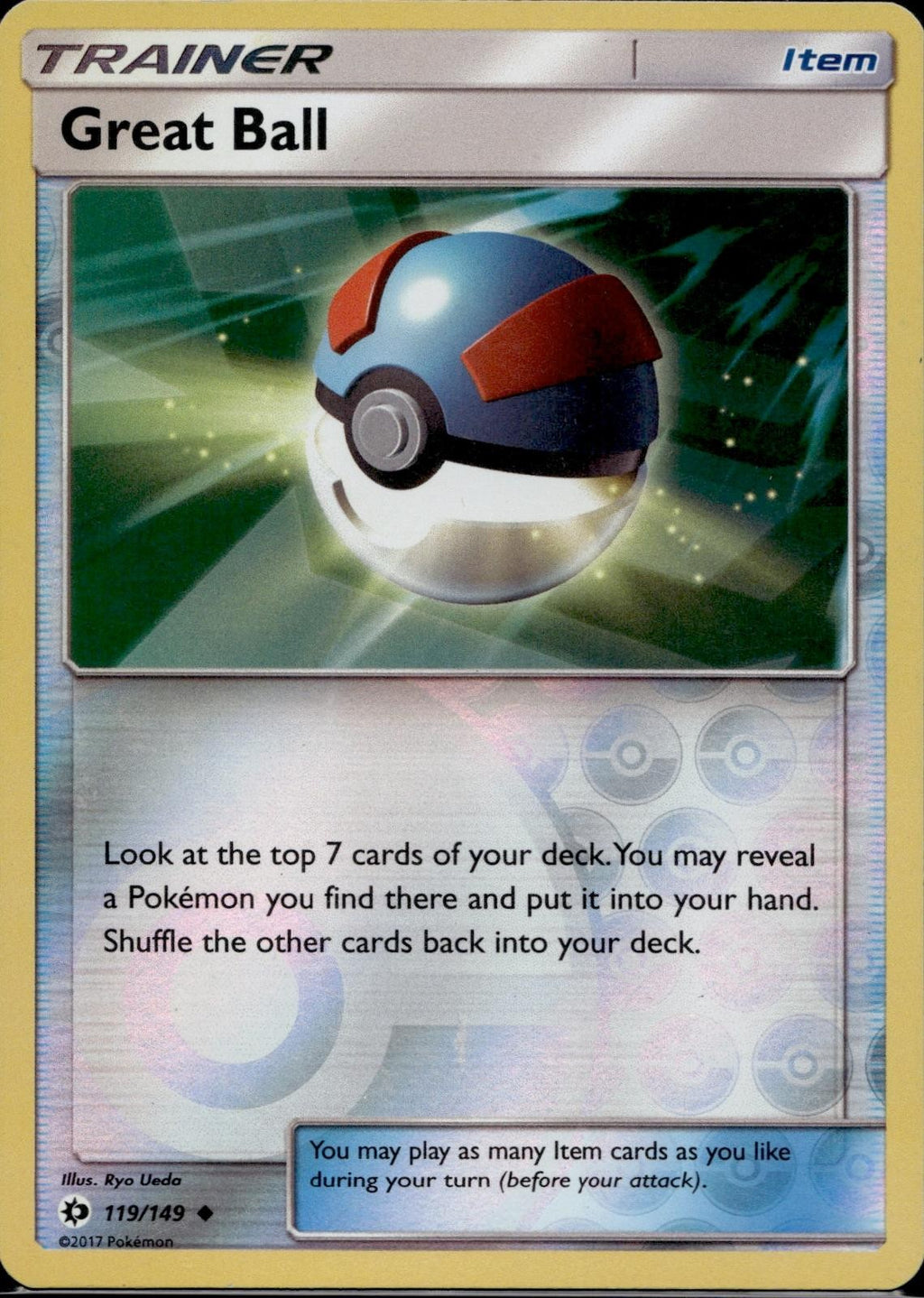 Great Ball 119/149 SM01 SM Base Set Pokemon Reverse Holo Lightly Played