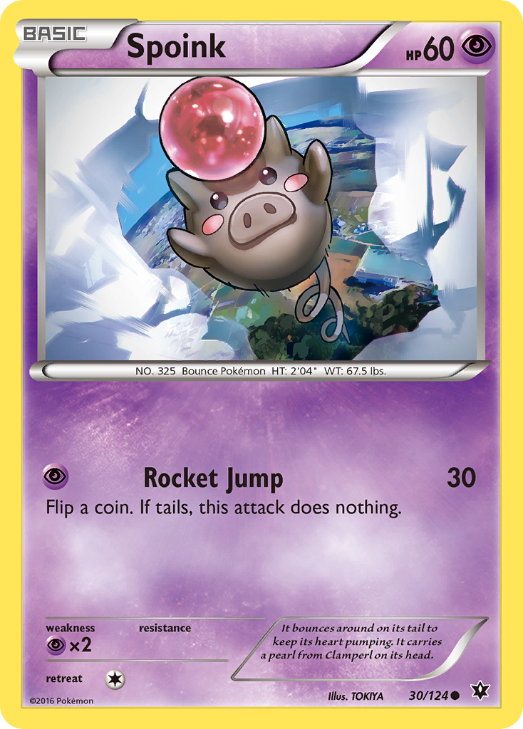 Spoink 30/124 FCO Fates Collide Pokemon Lightly Played