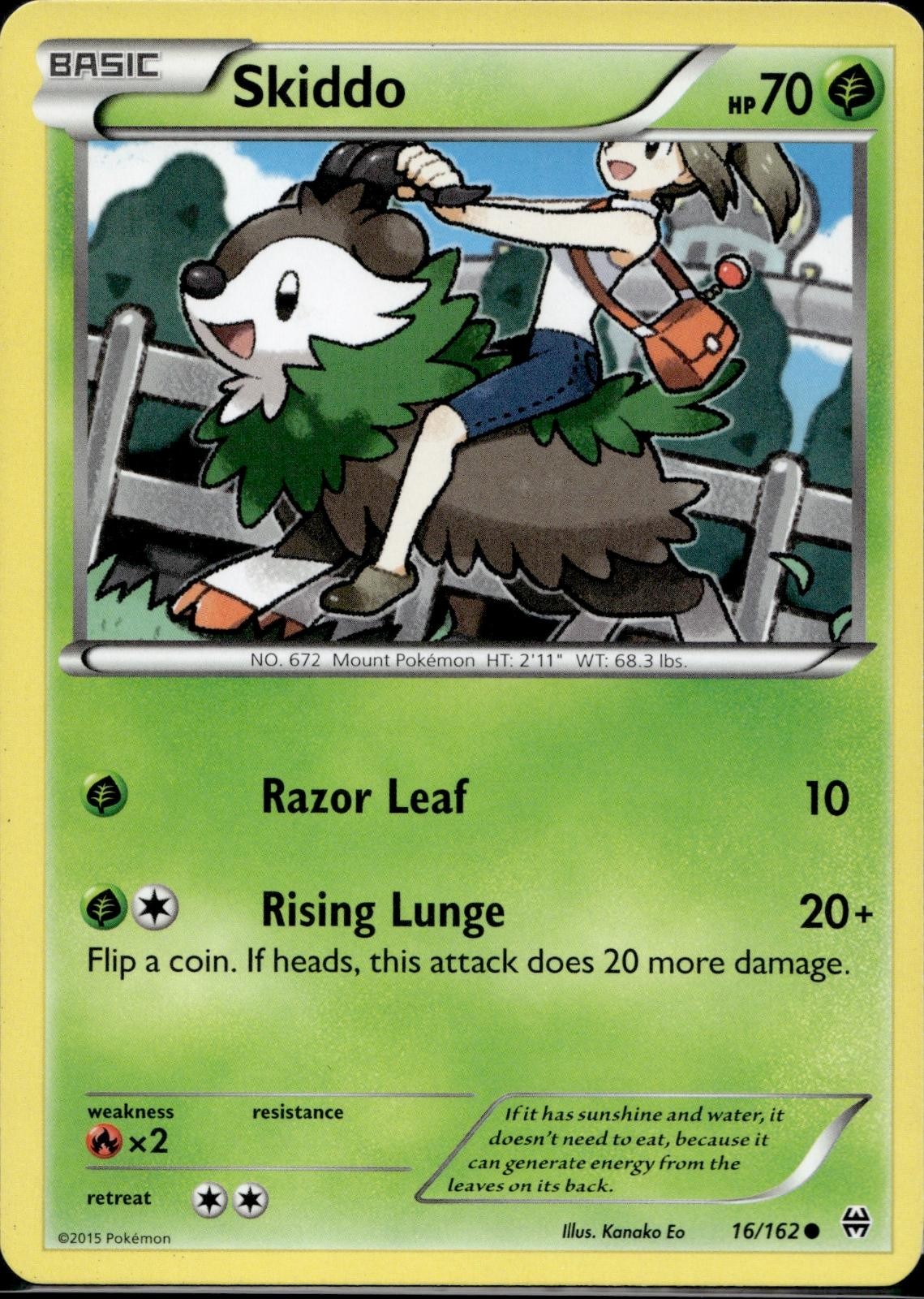 Skiddo 16/162 BKT BREAKthrough Pokemon Lightly Played
