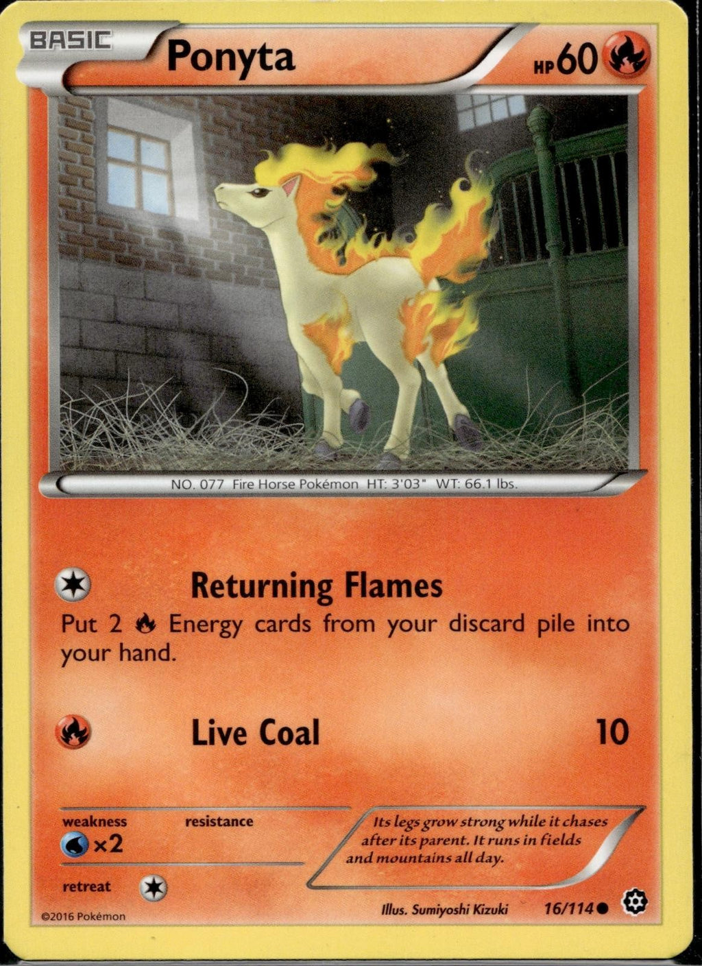 Ponyta 16/114 STS Steam Siege Pokemon Lightly Played
