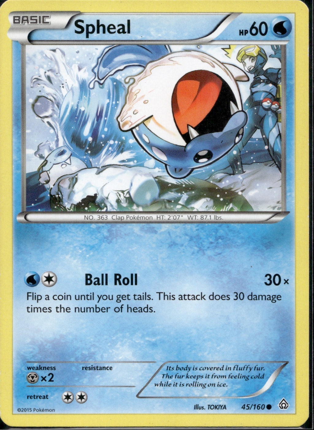 Spheal 45/160 PRC Primal Clash Pokemon Lightly Played