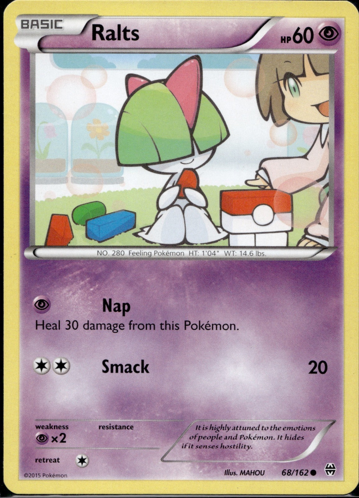 Ralts 68/162 BKT BREAKthrough Pokemon Lightly Played