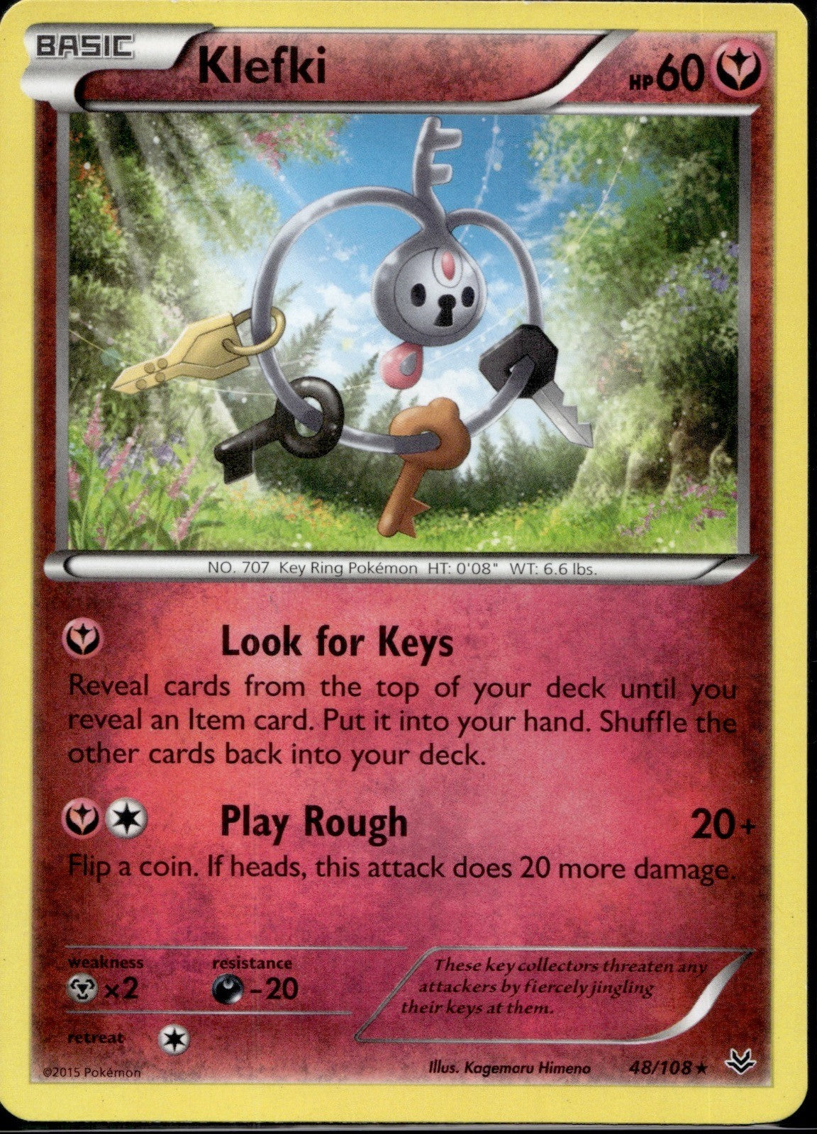 Klefki 48/108 ROS Roaring Skies Pokemon Lightly Played