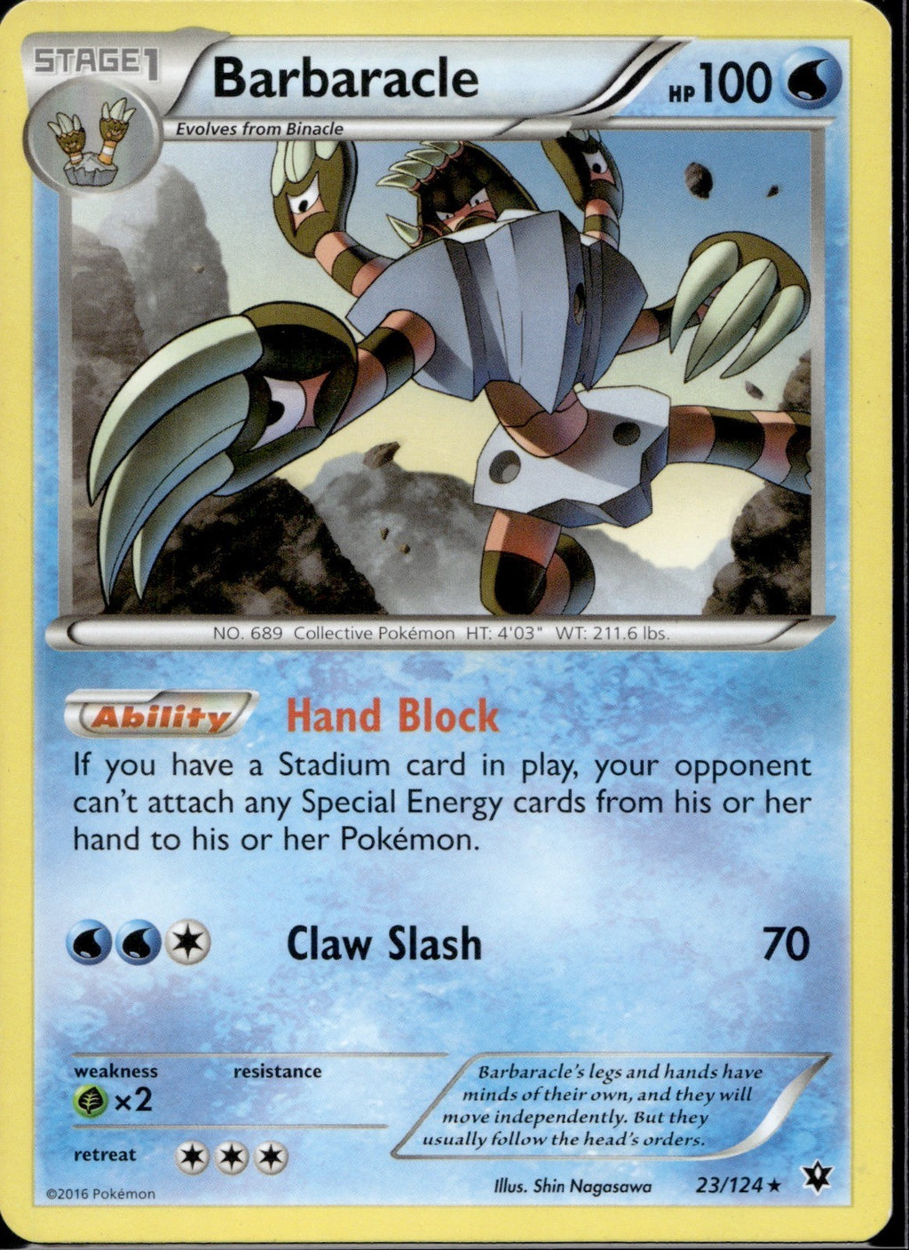 Barbaracle 23/124 FCO Fates Collide Pokemon Lightly Played