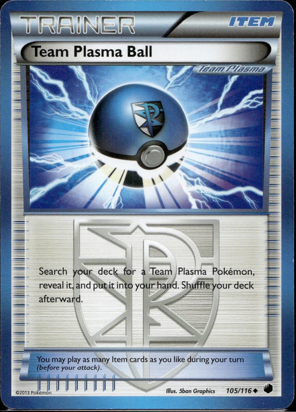 Team Plasma Ball 105/116 PLF Plasma Freeze Pokemon Lightly Played