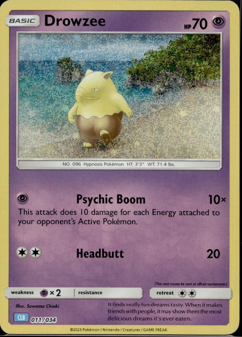 Drowzee 011/034 CL Trading Card Game Classic Pokemon Holo Near Mint