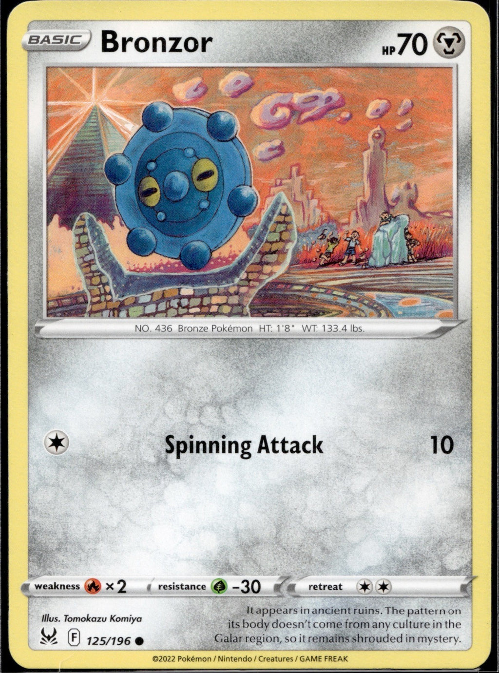 Bronzor 125/196 LOR Lost Origin Pokemon Near Mint