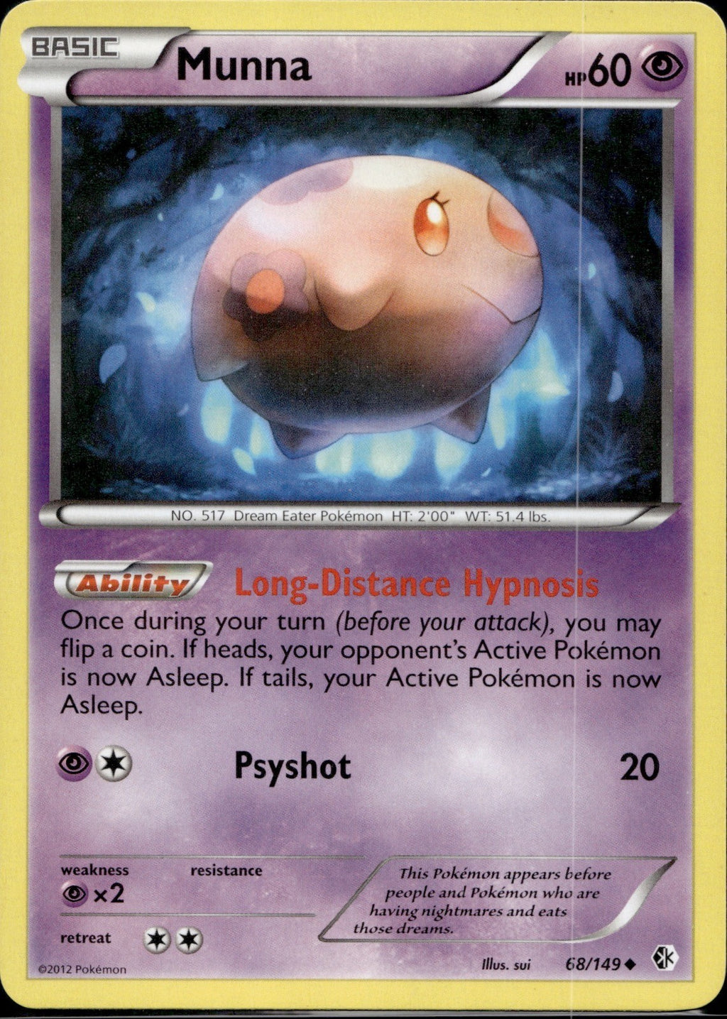 Munna 68/149 BCR Boundaries Crossed Pokemon Lightly Played