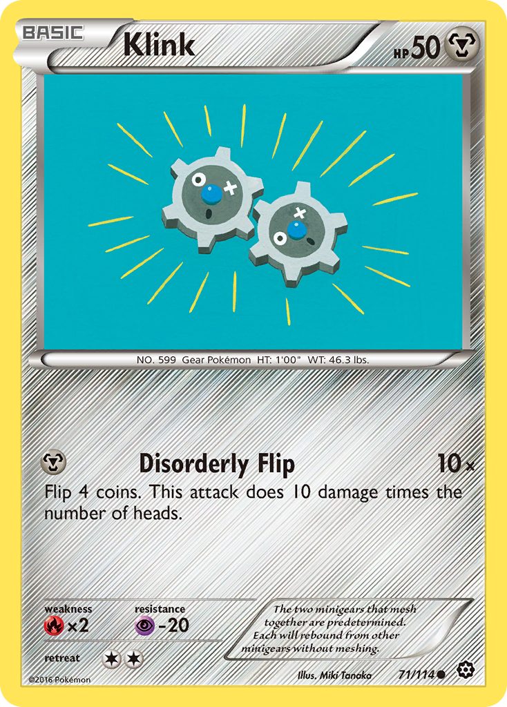 Klink 71/114 STS Steam Siege Pokemon Lightly Played