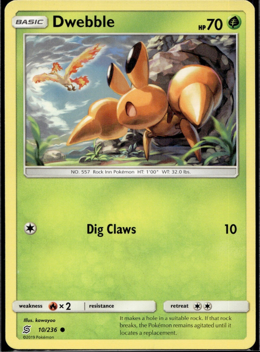 Dwebble 10/236 UNM Unified Minds Pokemon Lightly Played
