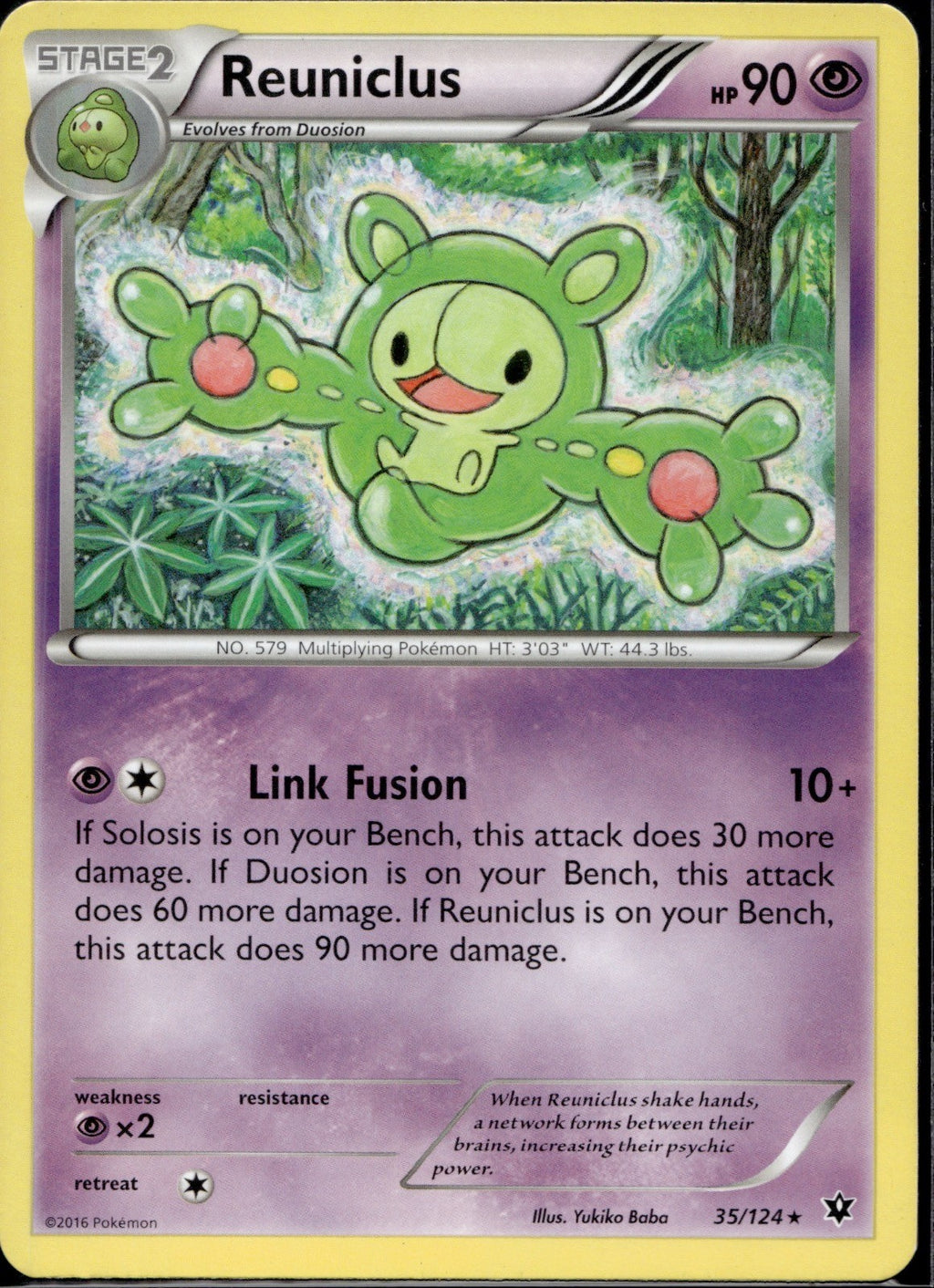 Reuniclus 35/124 FCO Fates Collide Pokemon Lightly Played