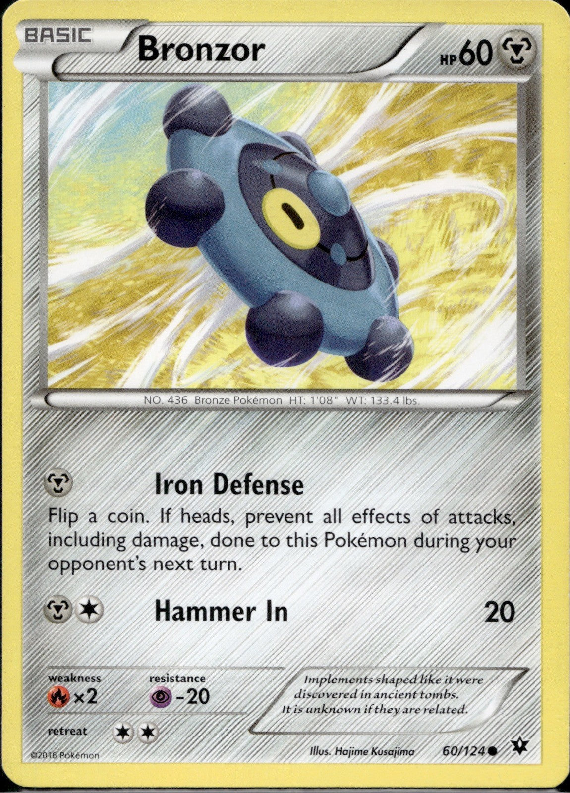 Bronzor 60/124 FCO Fates Collide Pokemon Lightly Played
