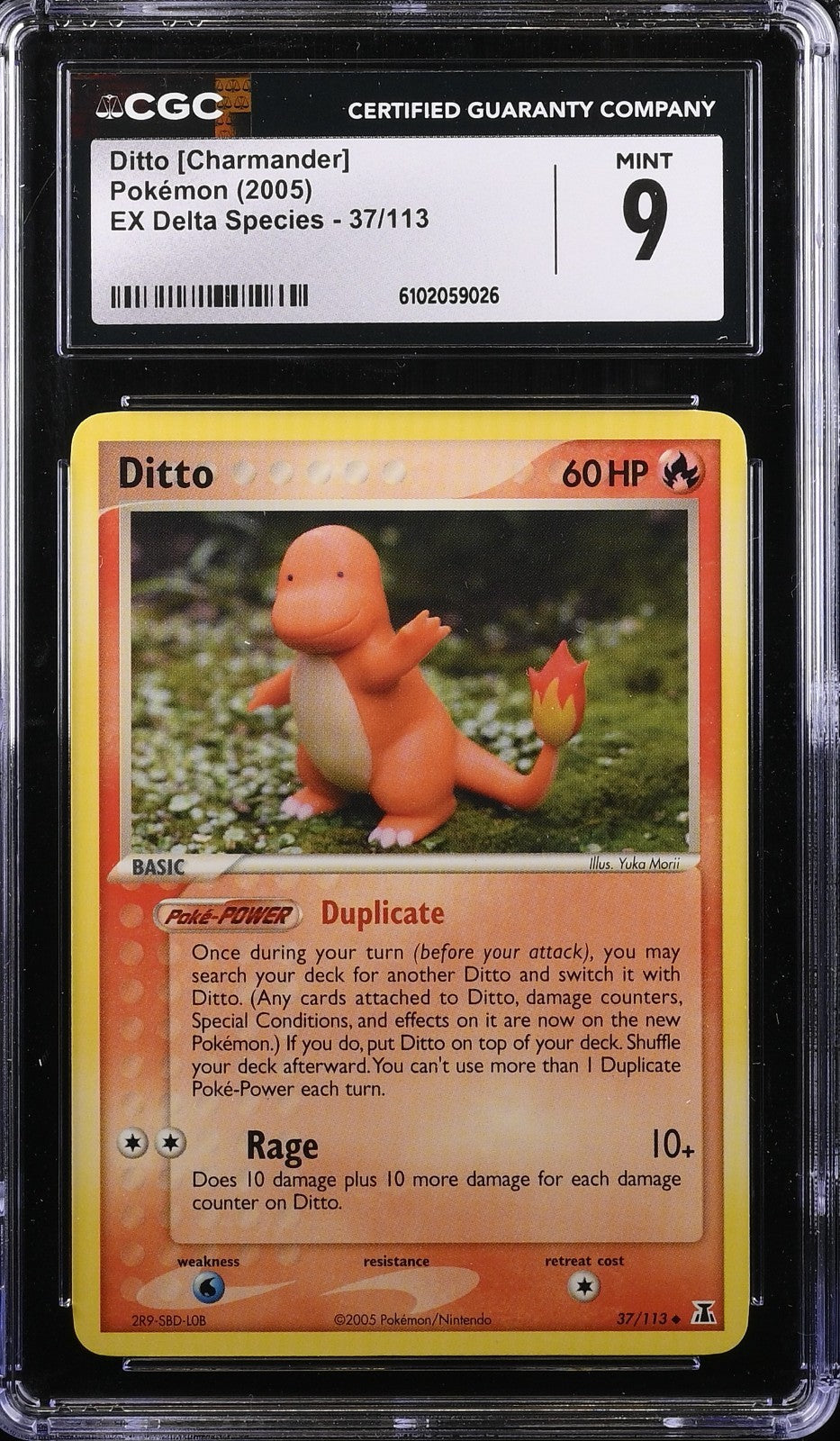 Ditto (Charmander) 37/113 EX Delta Species 2005 CGC 9  MINT Pokemon Graded TCG