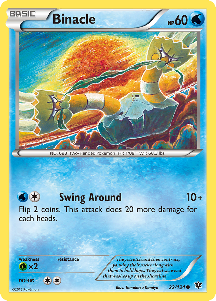 Binacle 22/124 FCO Fates Collide Pokemon Lightly Played