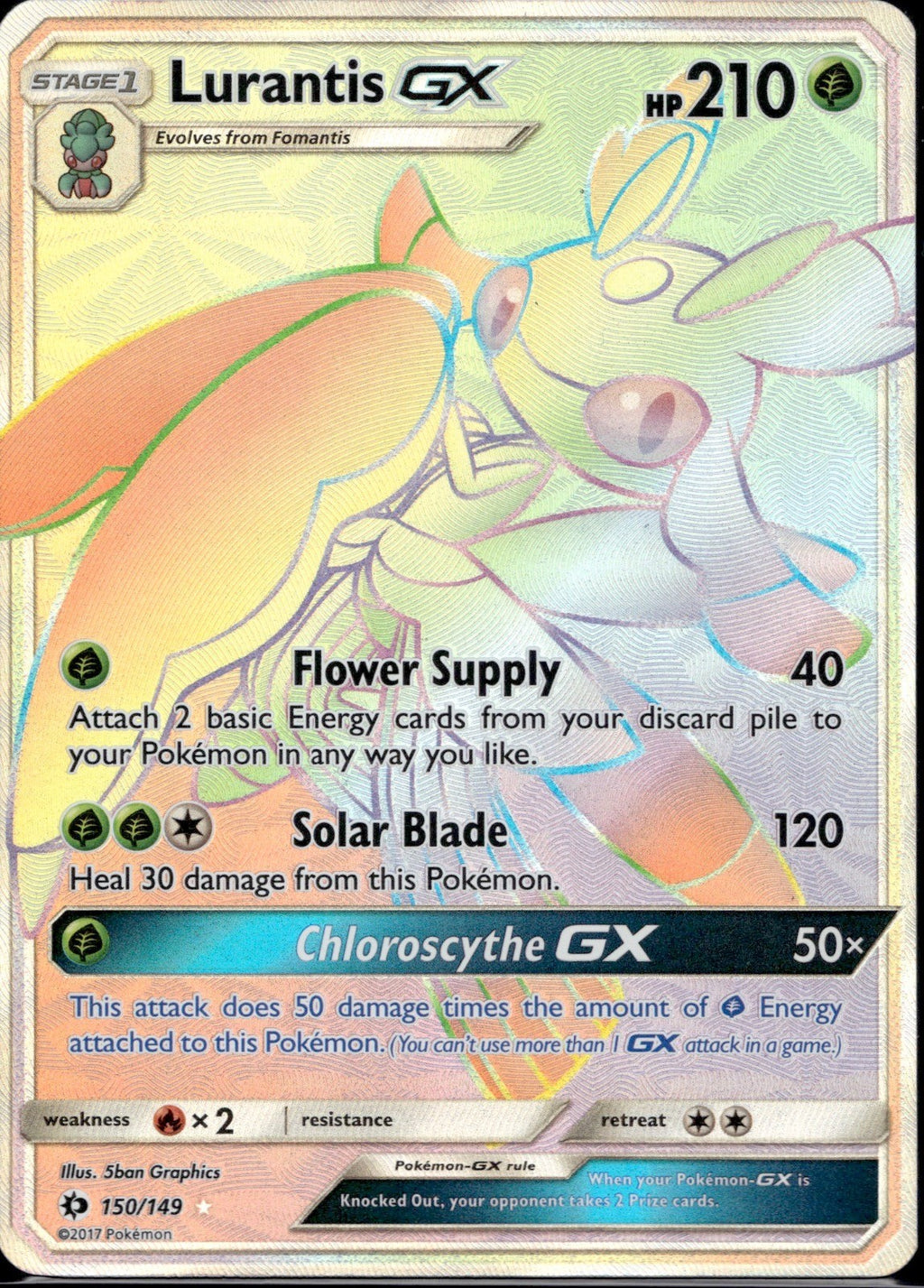 Lurantis GX 150/149 SM01 SM Base Set Pokemon Holo Lightly Played