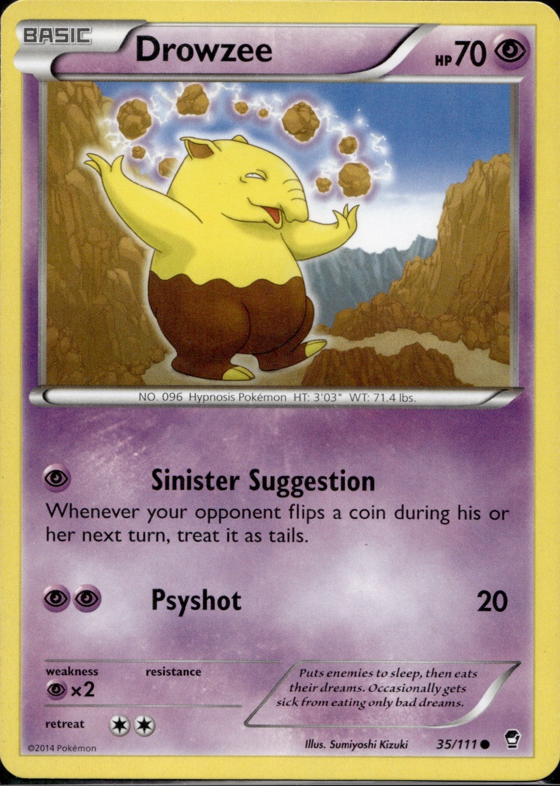 Drowzee 35/111 FFI Furious Fists Pokemon Lightly Played