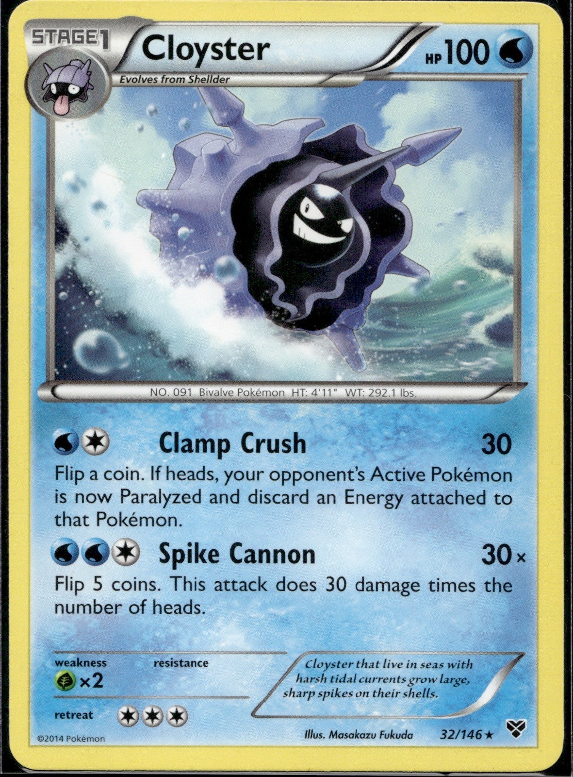 Cloyster 32/146 XY XY Pokemon Lightly Played