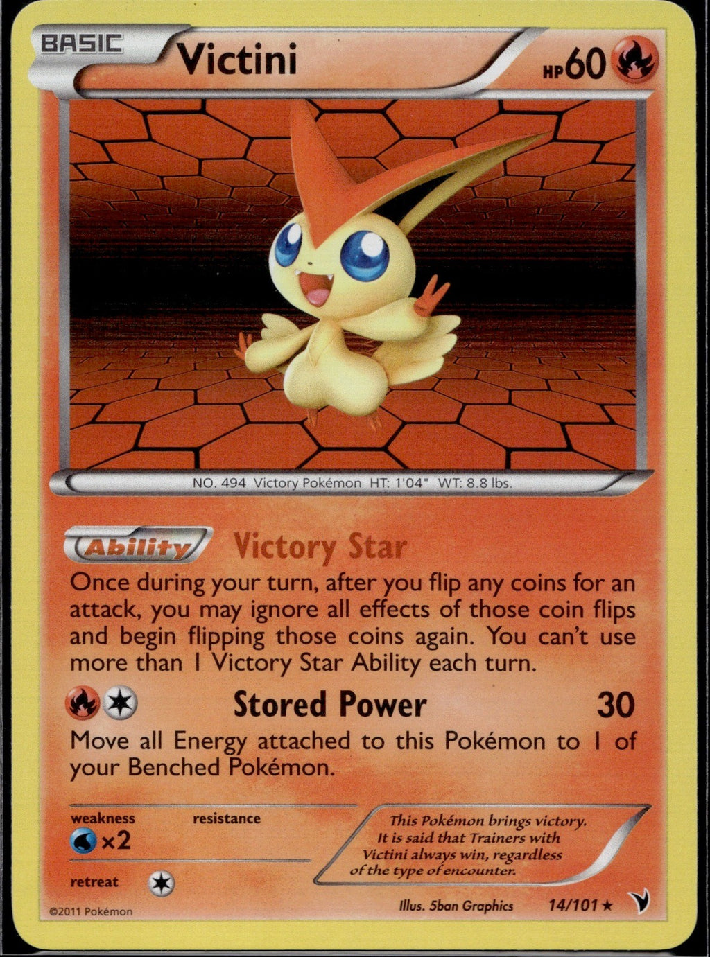 Victini 14/101 NVI Noble Victories Pokemon Holo Lightly Played
