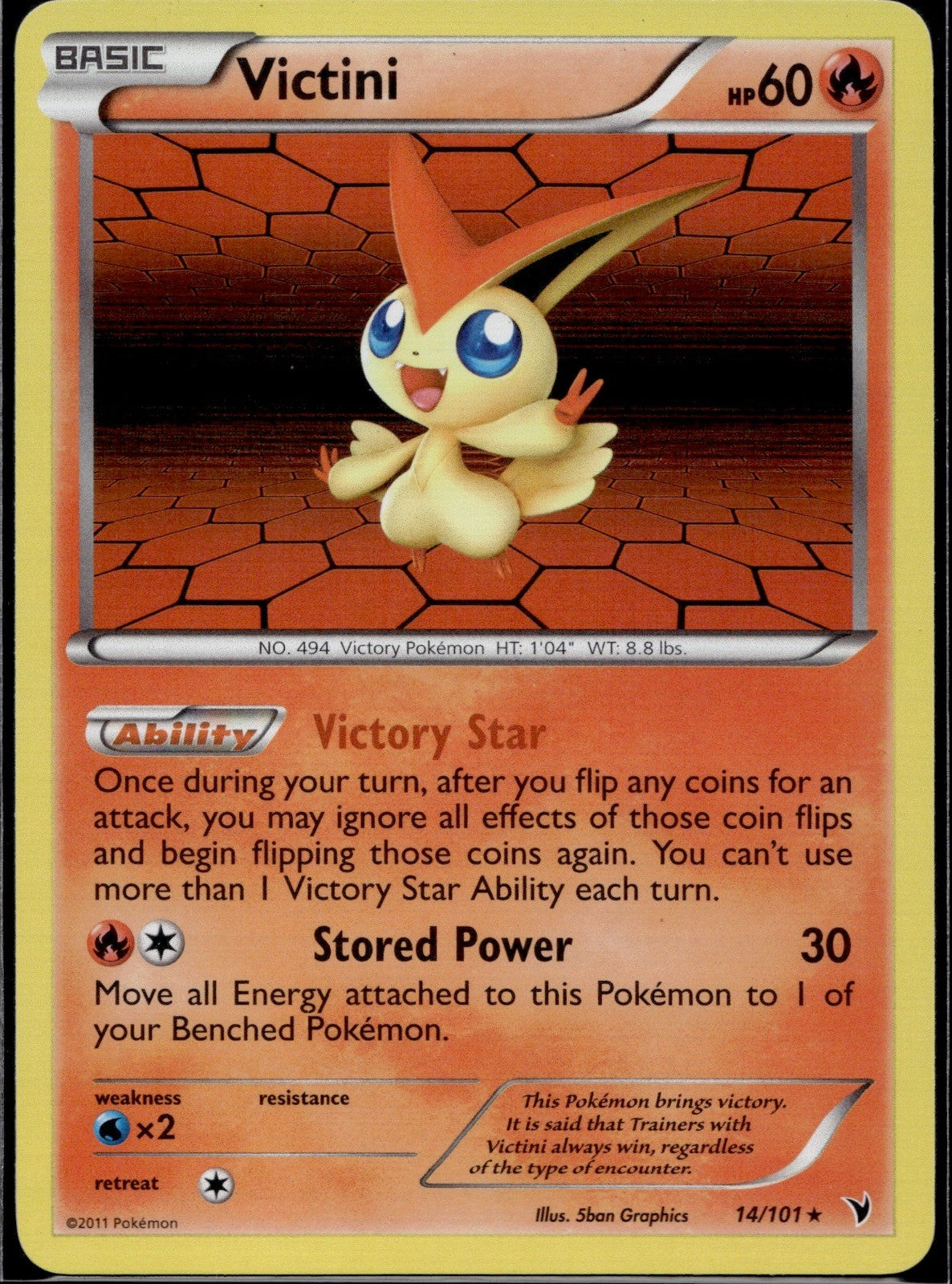 Victini 14/101 NVI Noble Victories Pokemon Holo Lightly Played