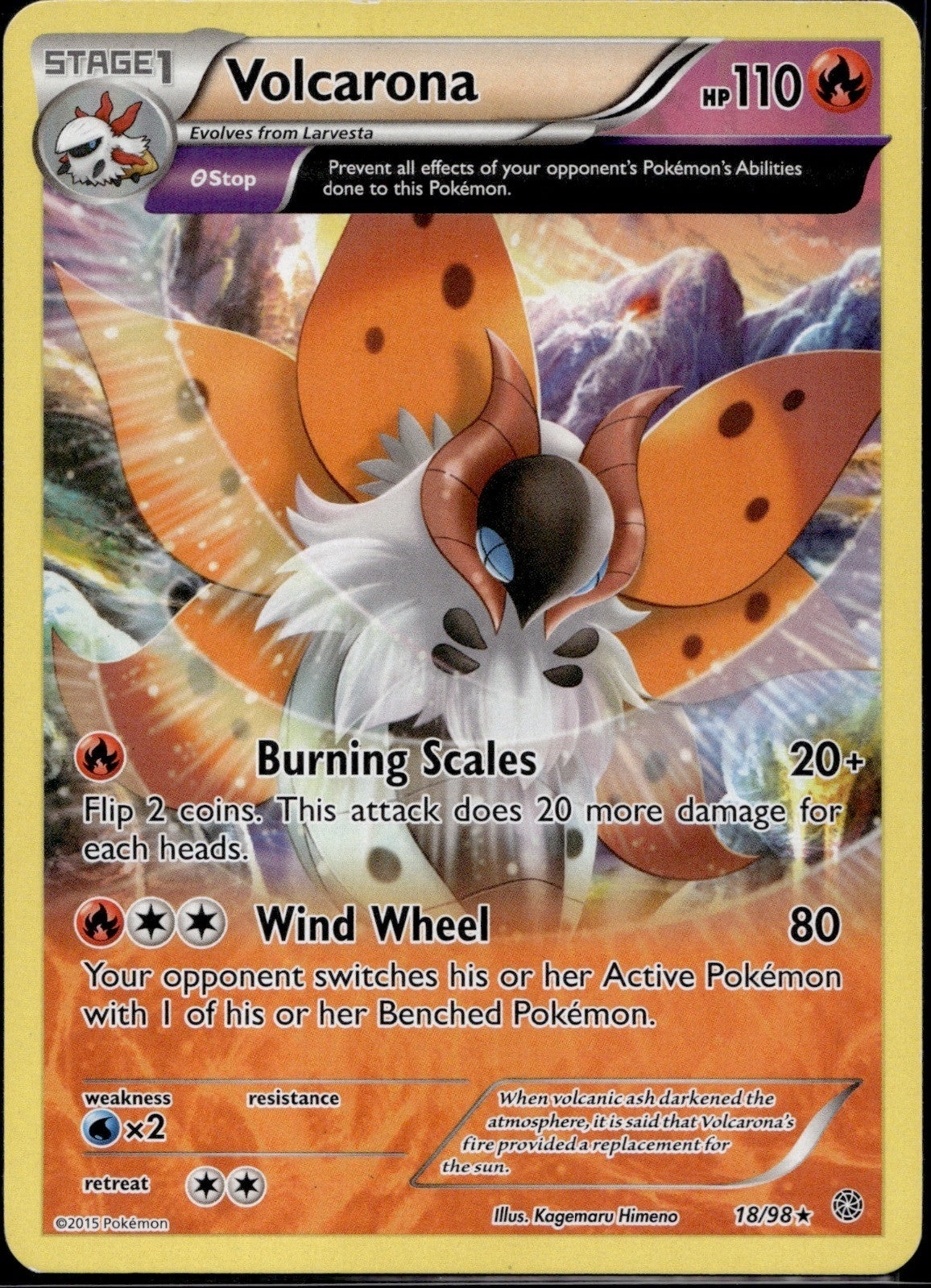 Volcarona 18/98 AOR Ancient Origins Pokemon Lightly Played