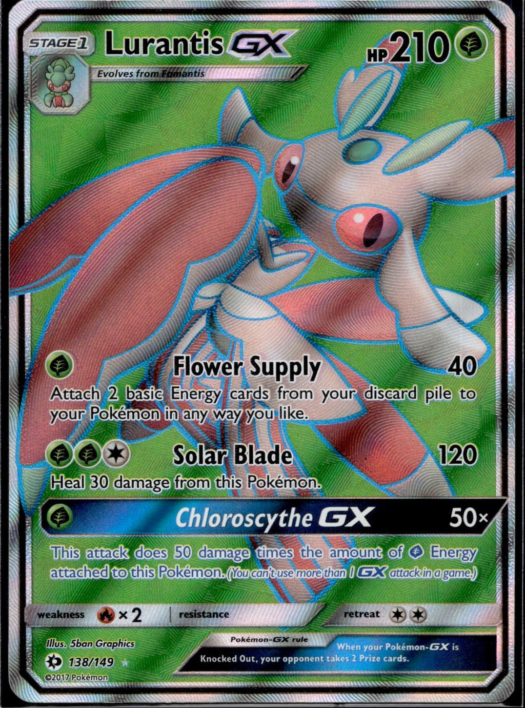 Lurantis GX 138/149 SM01 SM Base Set Pokemon Holo Lightly Played