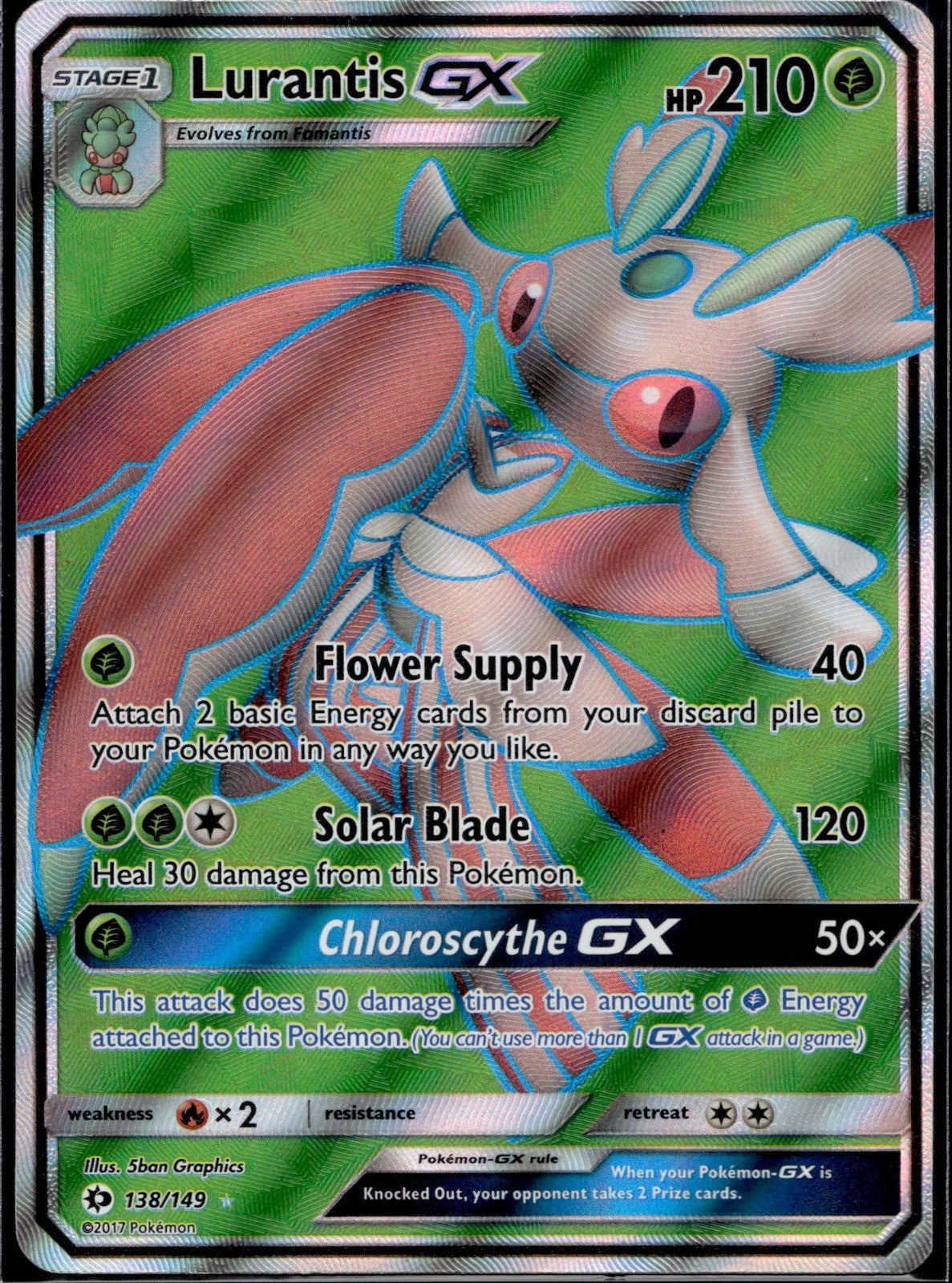 Lurantis GX 138/149 SM01 SM Base Set Pokemon Holo Lightly Played