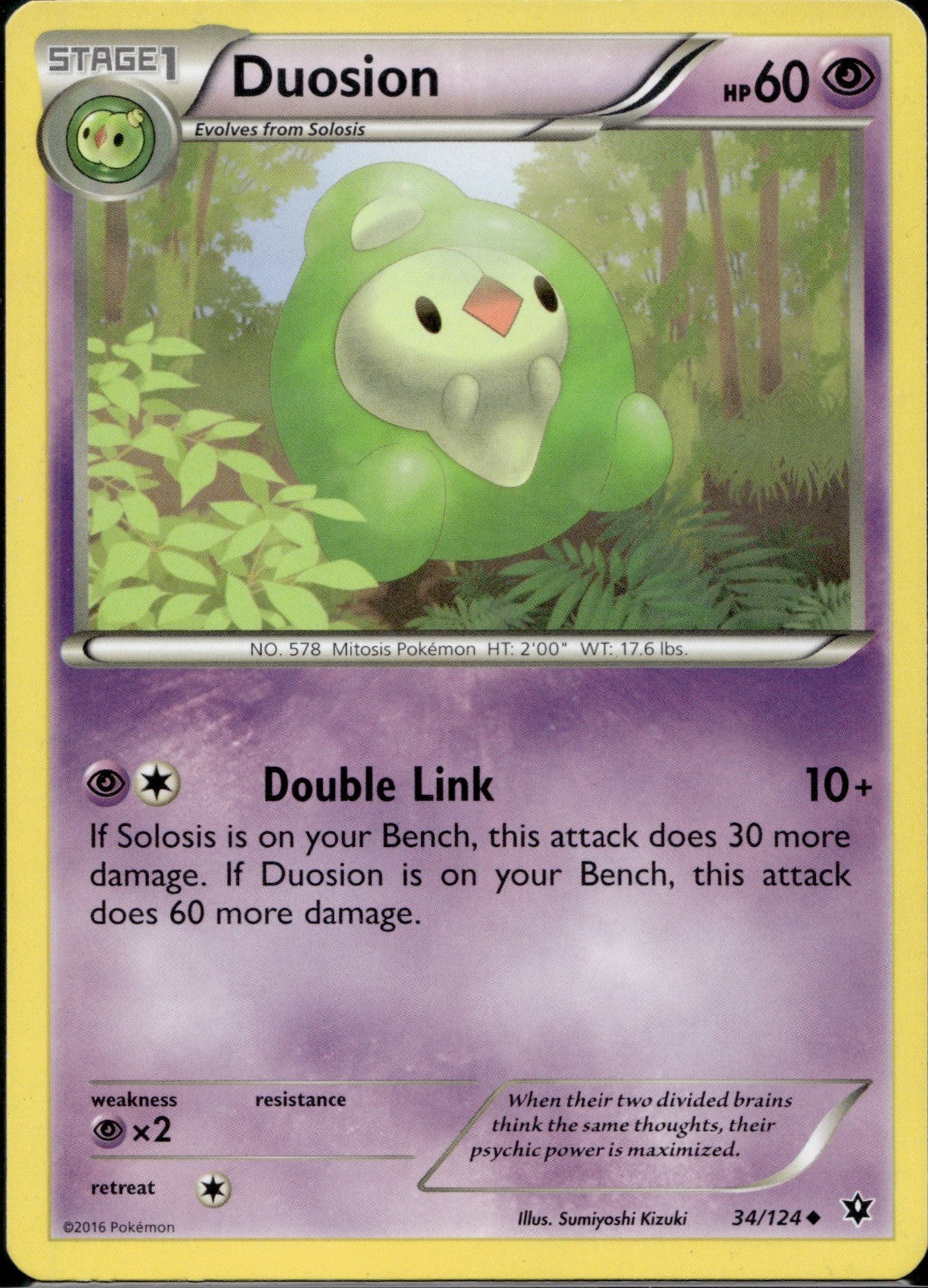 Duosion 34/124 FCO Fates Collide Pokemon Lightly Played