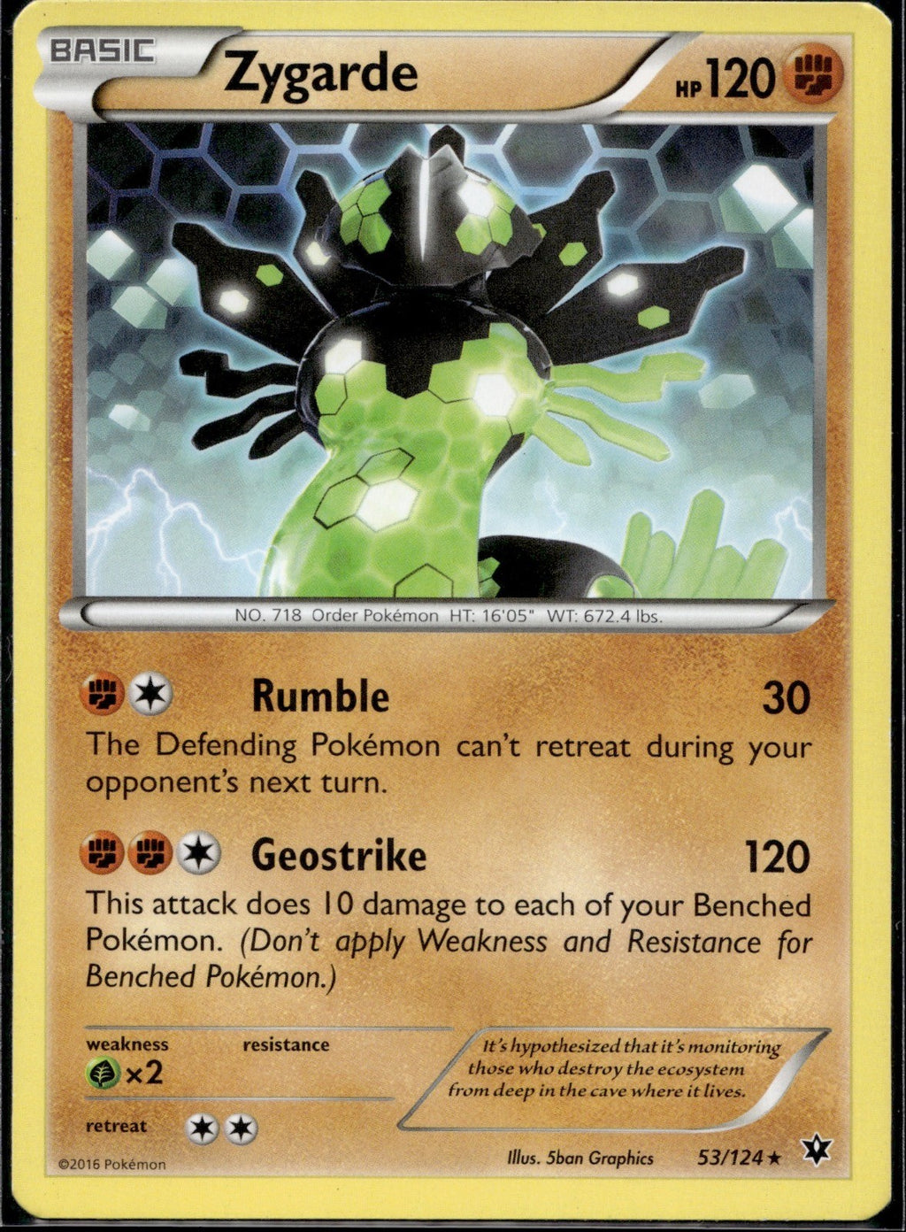 Zygarde 53/124 FCO Fates Collide Pokemon Lightly Played