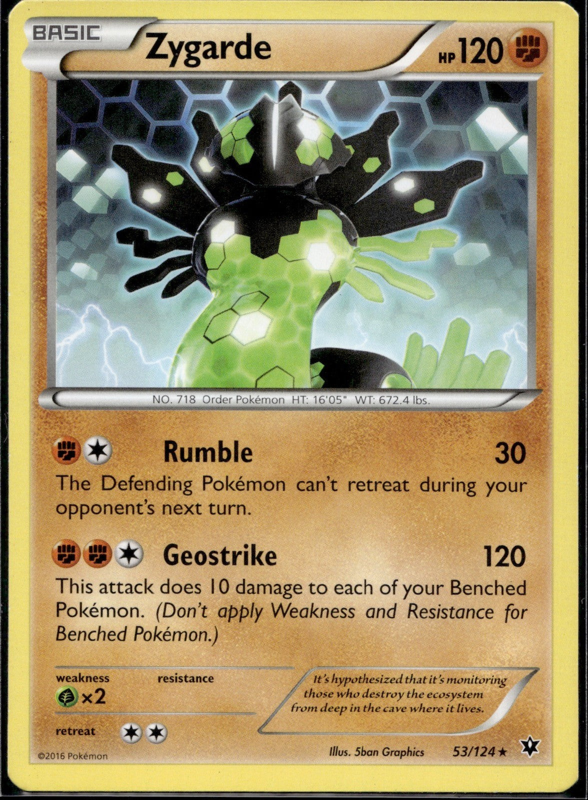 Zygarde 53/124 FCO Fates Collide Pokemon Lightly Played