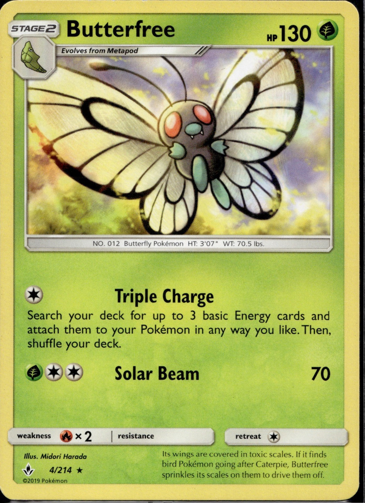 Butterfree 4/214 UNB Unbroken Bonds Pokemon Lightly Played